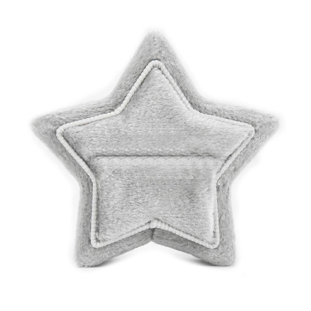 Cuawan Velvet Wedding Ring Box with Detachable Lid - Elegant Star Design Jewelry Gift Display for Wedding Ceremony, Engagement Proposal & Anniversary Keepsake