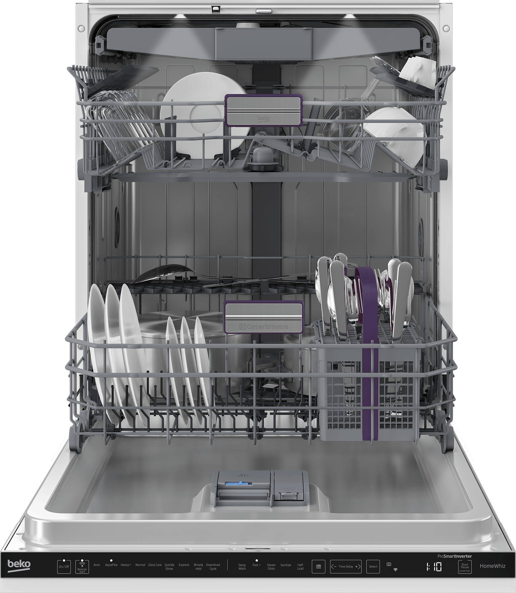 Beko DIT39434 16 Place Settings Tall Tub Dishwasher - 39.0 Inch Built-In for Large Families & Entertaining | Perfect for Kitchens with Heavy Dishwashing Needs