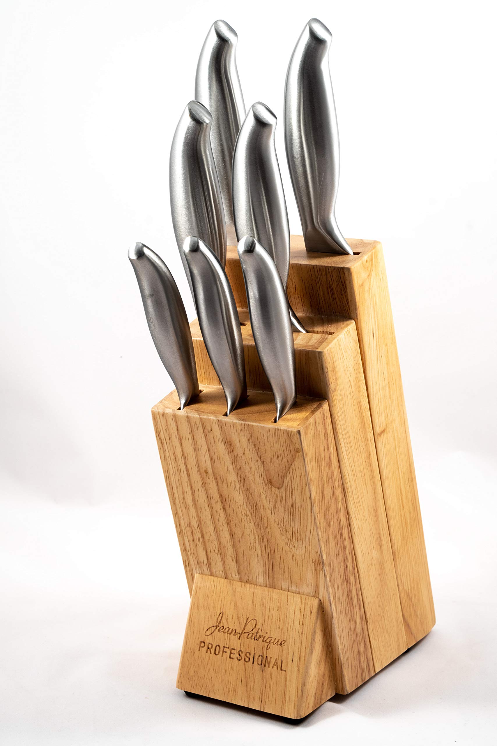 Premium 7-Piece Stainless Steel Kitchen Knife Set with Wooden Block - Professional Chef Knives for Chopping, Slicing & Dicing - Perfect for Home Cooking, Meal Prep & Gourmet Food Preparation by Jean Patrique