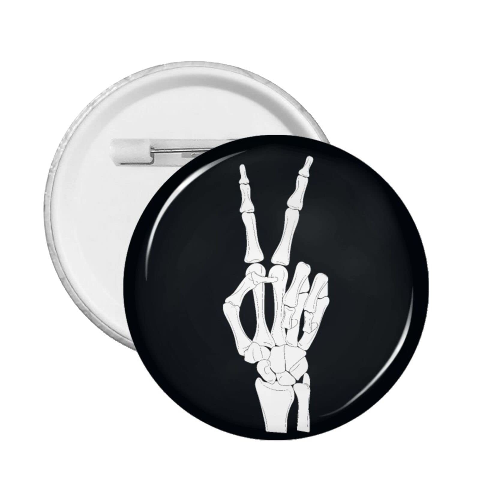 Skeleton Hand Button Pin for Men & Women - 1PC - Punk Style Accessory for Jackets & Bags