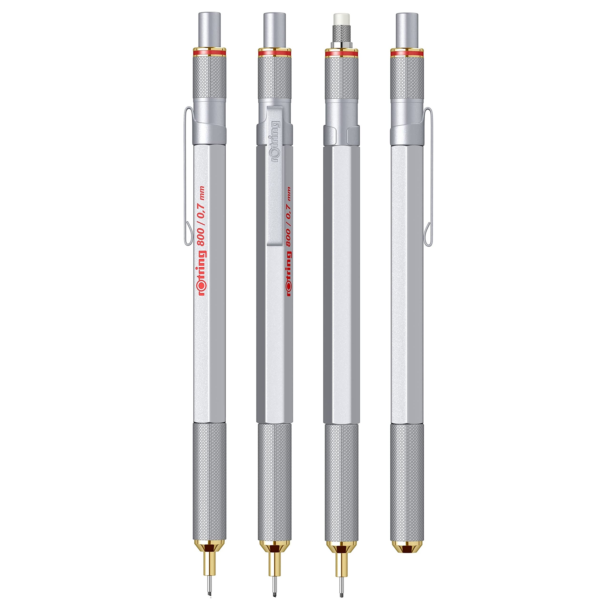 Rotring 800 Mechanical Pencil 0.7mm - Premium Silver Metal Barrel Drafting Pencil for Architects, Engineers & Artists | Perfect for Technical Drawing, Sketching & Writing