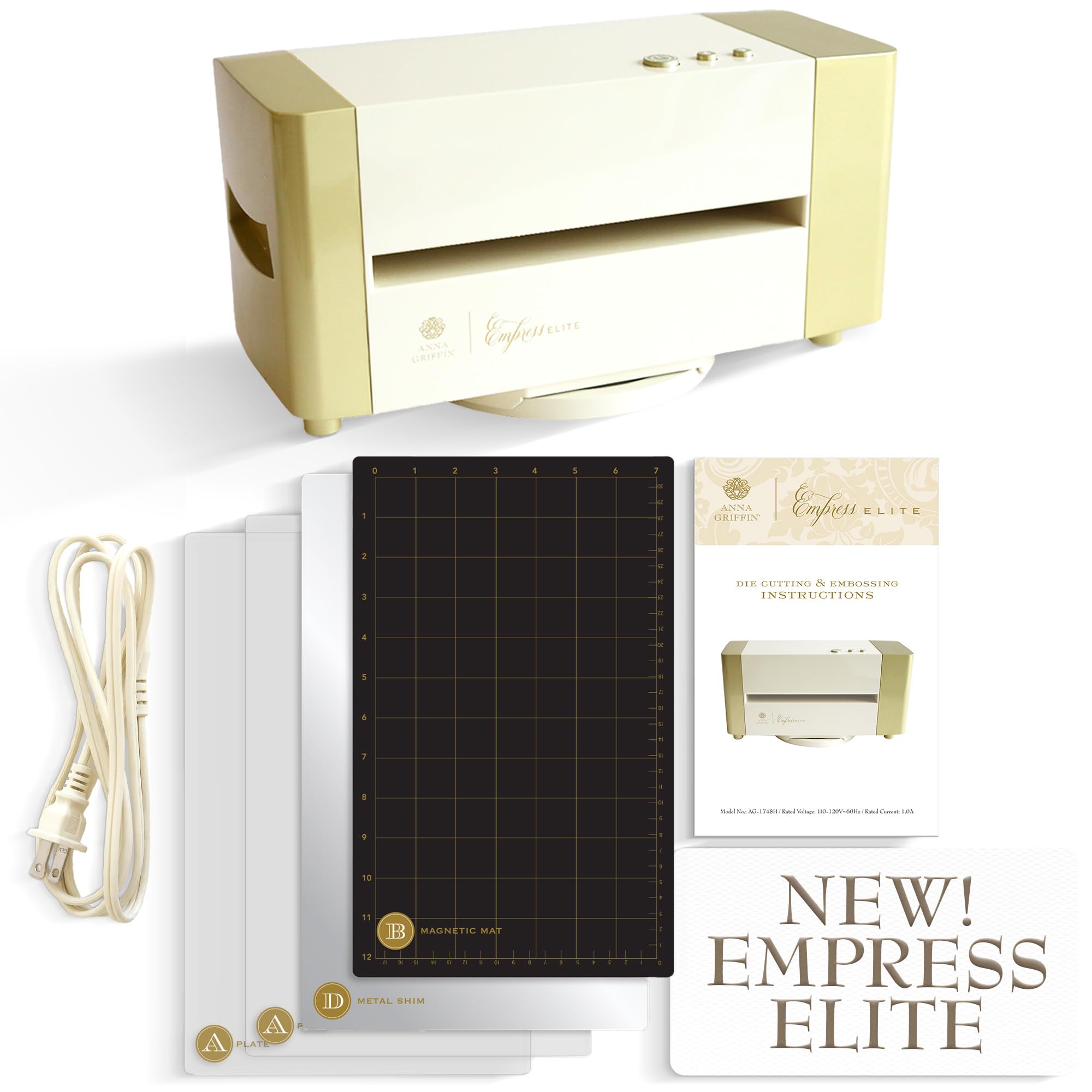 Anna Griffin Empress Elite Electric Die Cutting & Embossing Machine - 10% Faster Speed for Card Making & Scrapbooking | Large Plate Crafting Tool Kit with Complete Accessories | Perfect for DIY Greeting Cards, Home Decor & Paper Crafts