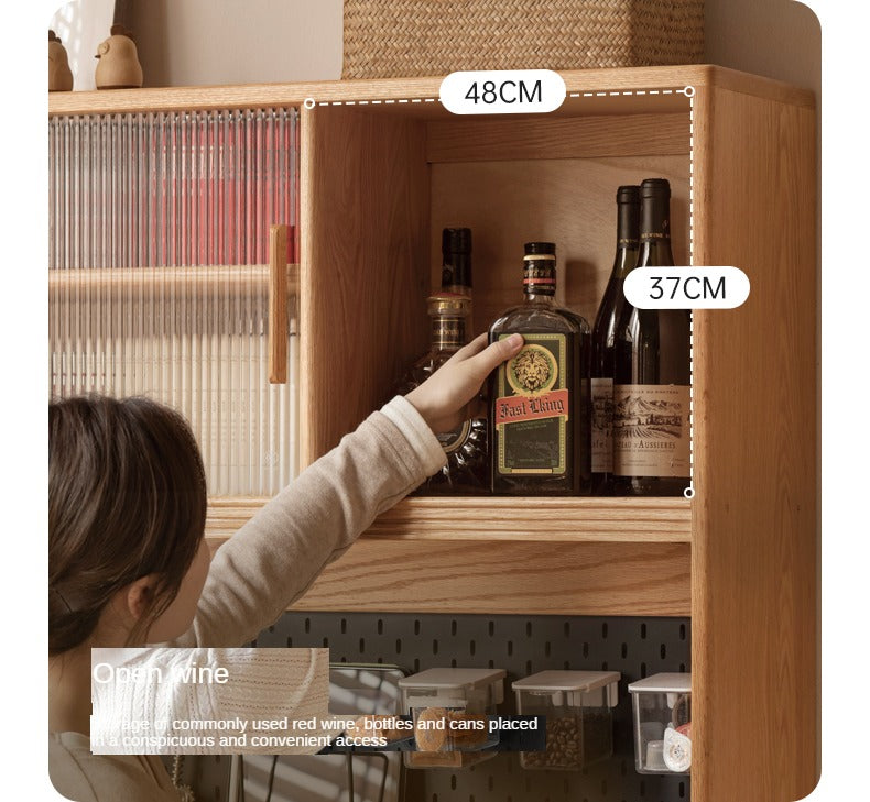 Solid Oak Wood Rock Board - Nordic Style Ultra-Thin Sideboard for Living Room, Bedroom & Dining Room Storage
