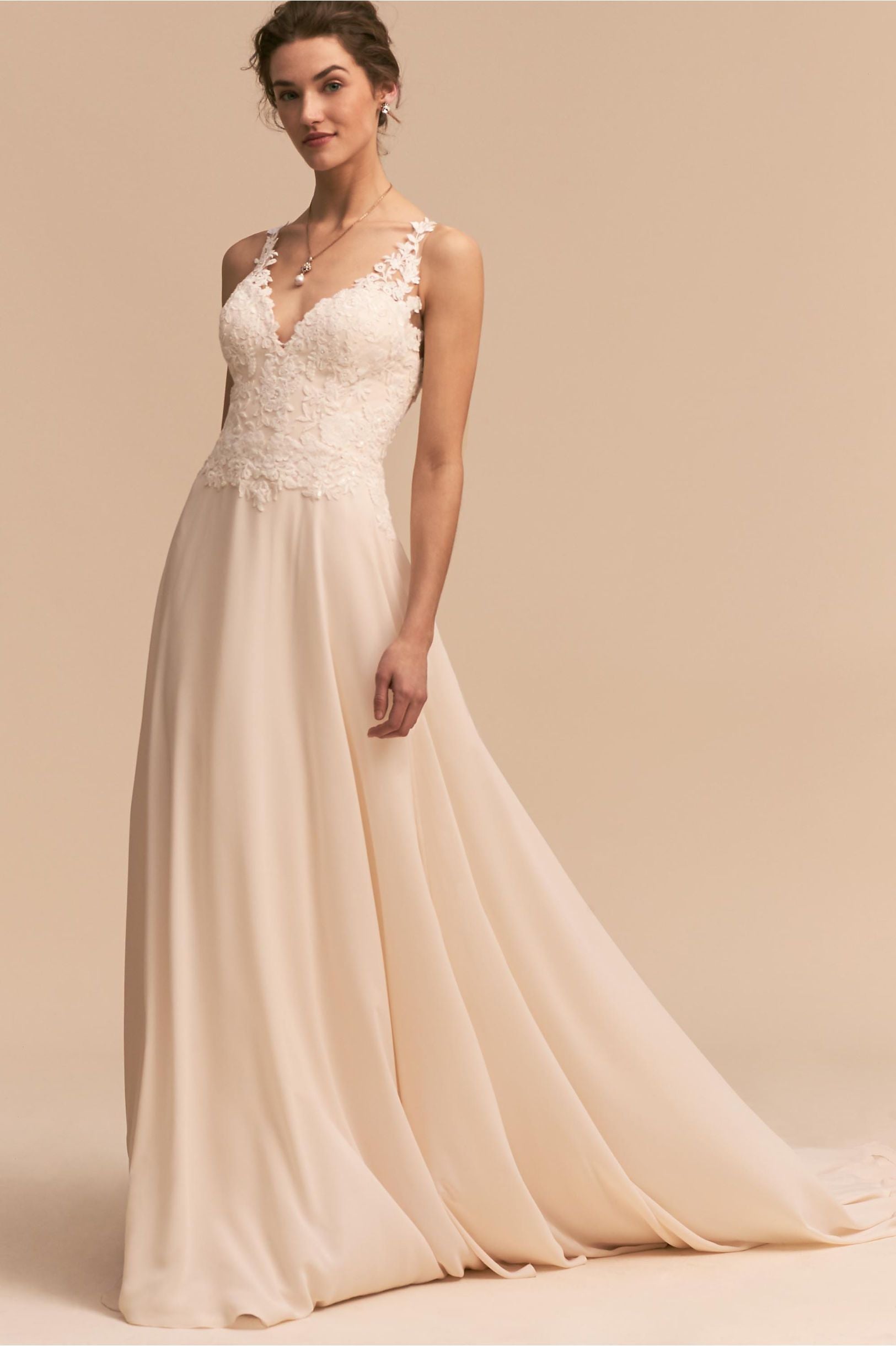 BHLDN Whispers & Echoes Kirsten Wedding Gown - Elegant Lace Bridal Dress for Romantic Ceremonies & Beach Weddings