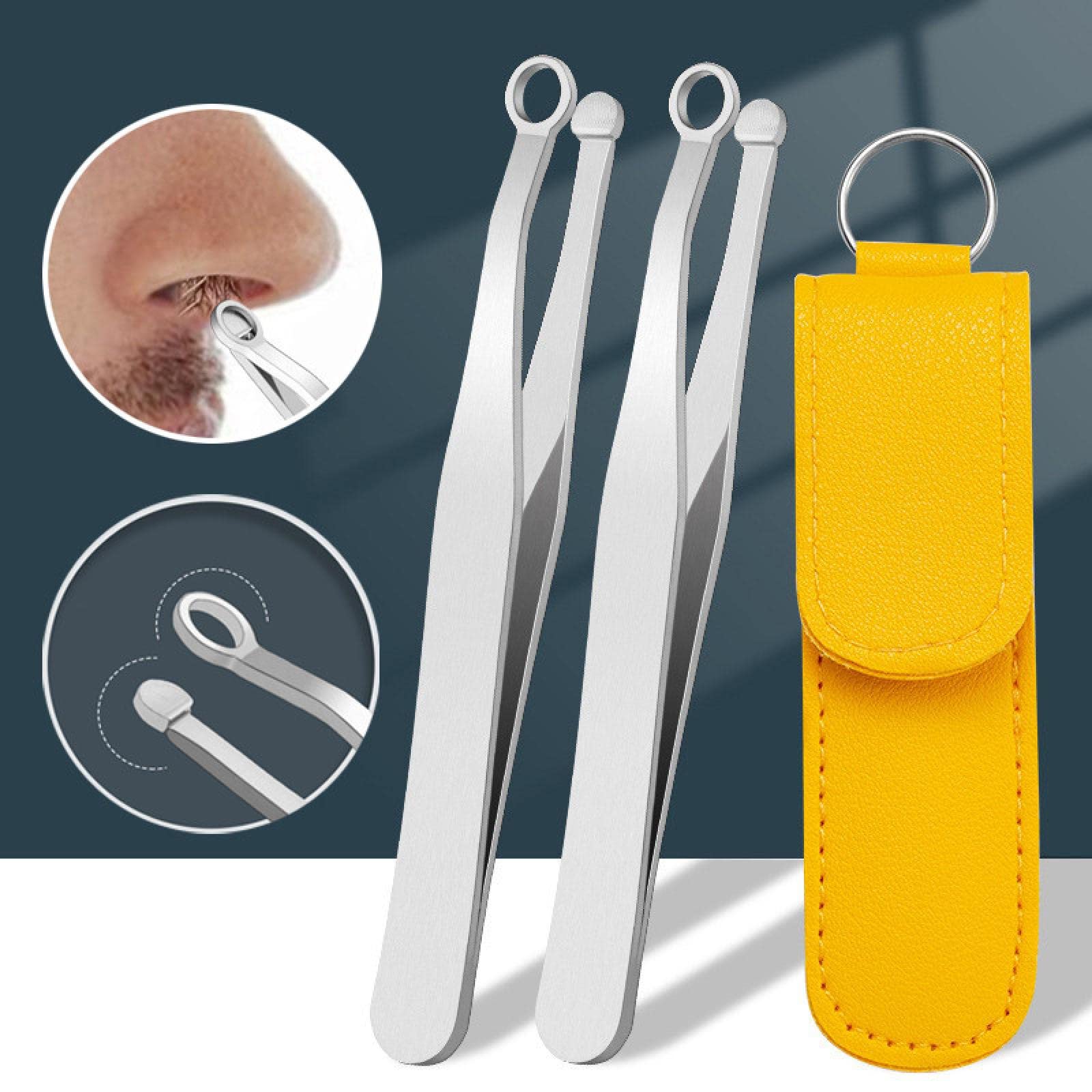 AKAZI Men's Stainless Steel Nose & Facial Hair Trimmer - Yellow | Precision Nose Hair, Beard & Hand Hair Trimmer | Perfect for Grooming, Travel & Personal Care