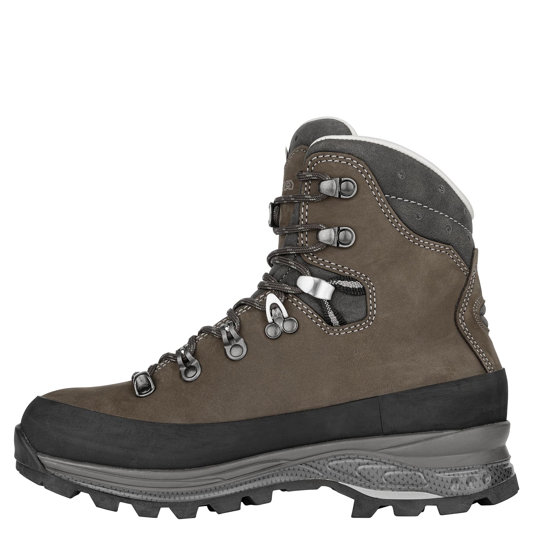 LOWA Women's Tibet LL Nubuck Leather Hiking Boots - Dark Brown/Slate - Size 5 US - Waterproof & Durable for Outdoor Adventures, Trekking & Travel