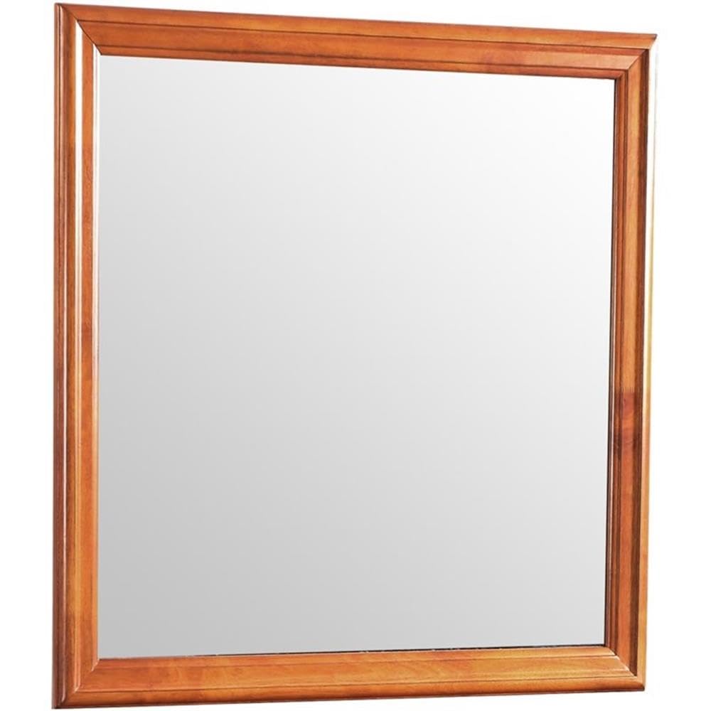 Glory Furniture Louis Phillipe Oak Mirror - Elegant Wall Decor for Living Room, Bedroom & Entryway