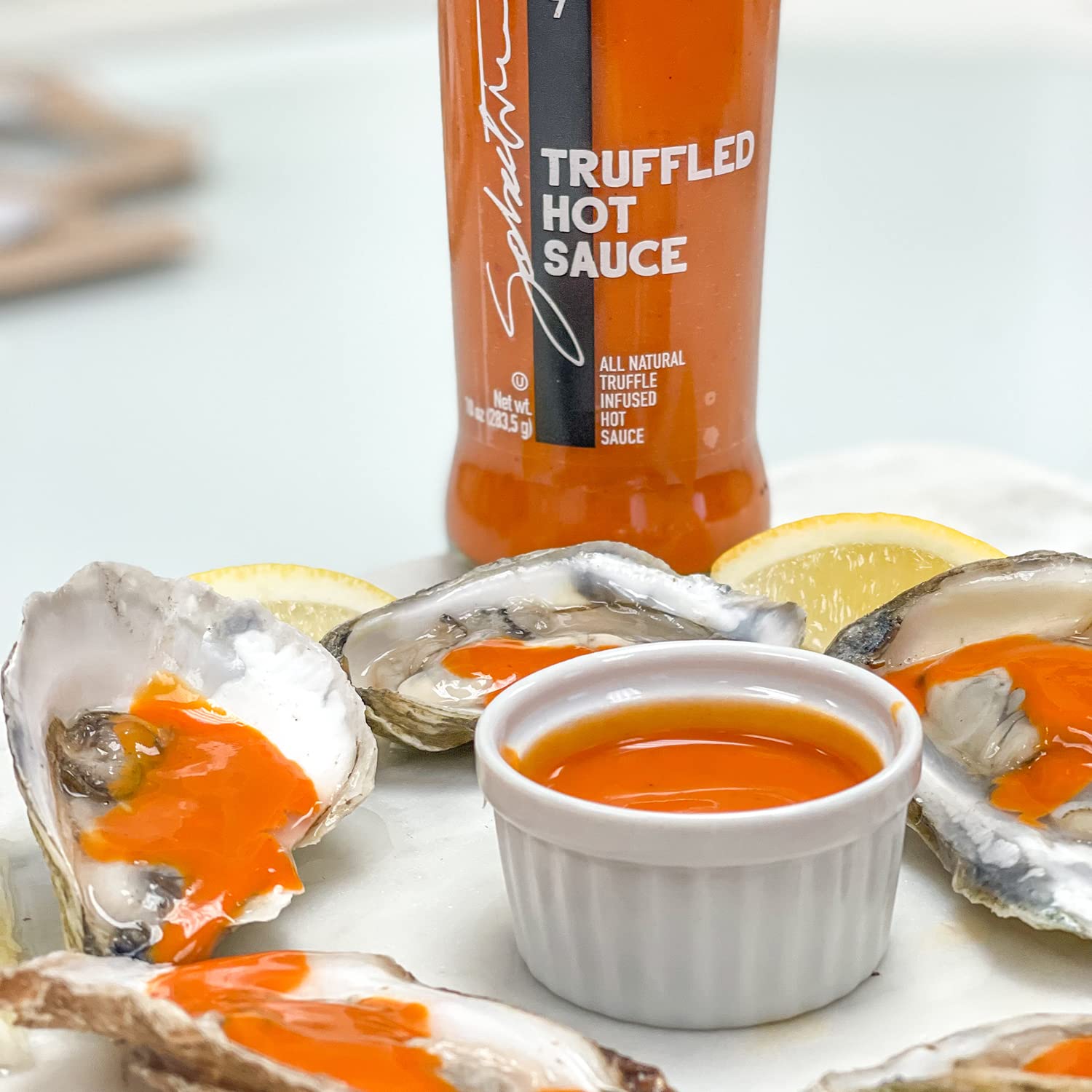 Sabatino Tartufi Truffle Hot Sauce - Premium Gourmet White Truffle Infused Hot Sauce with Calabrian Chili Peppers | Kosher, Vegan, Vegetarian, Non-GMO Certified | 10 oz Bottle | Perfect for Pasta, Pizza, Burgers & Gourmet Cooking