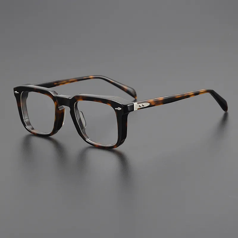 Stylish Unisex Black Acetate Square Frame Eyeglasses D002 - Perfect for Work, Reading & Fashion Accessories