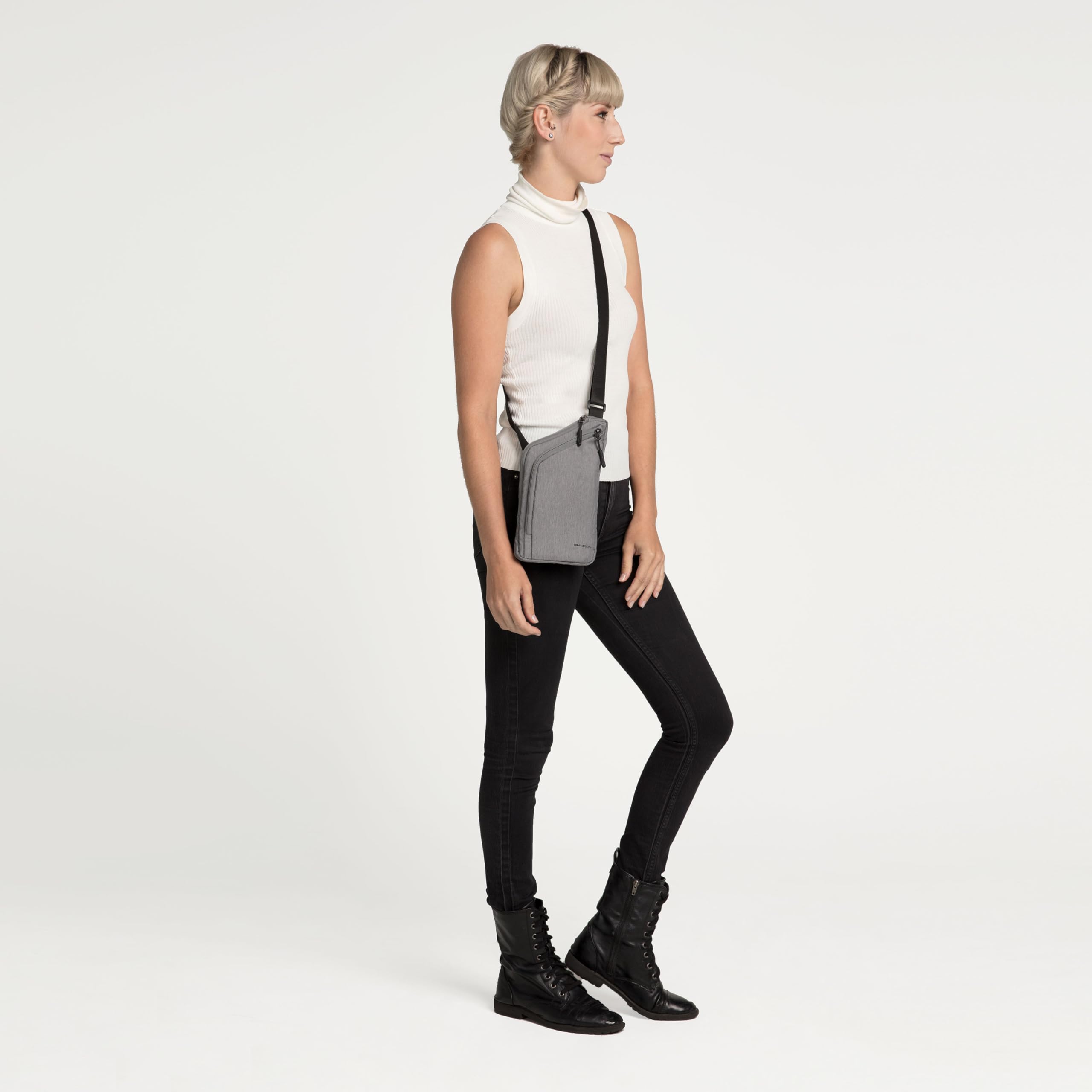 Travelon Anti-Theft Crossbody Bag for Women - Lightweight Slim Travel Purse with RFID Blocking - Perfect for Commuting, Sightseeing & International Travel