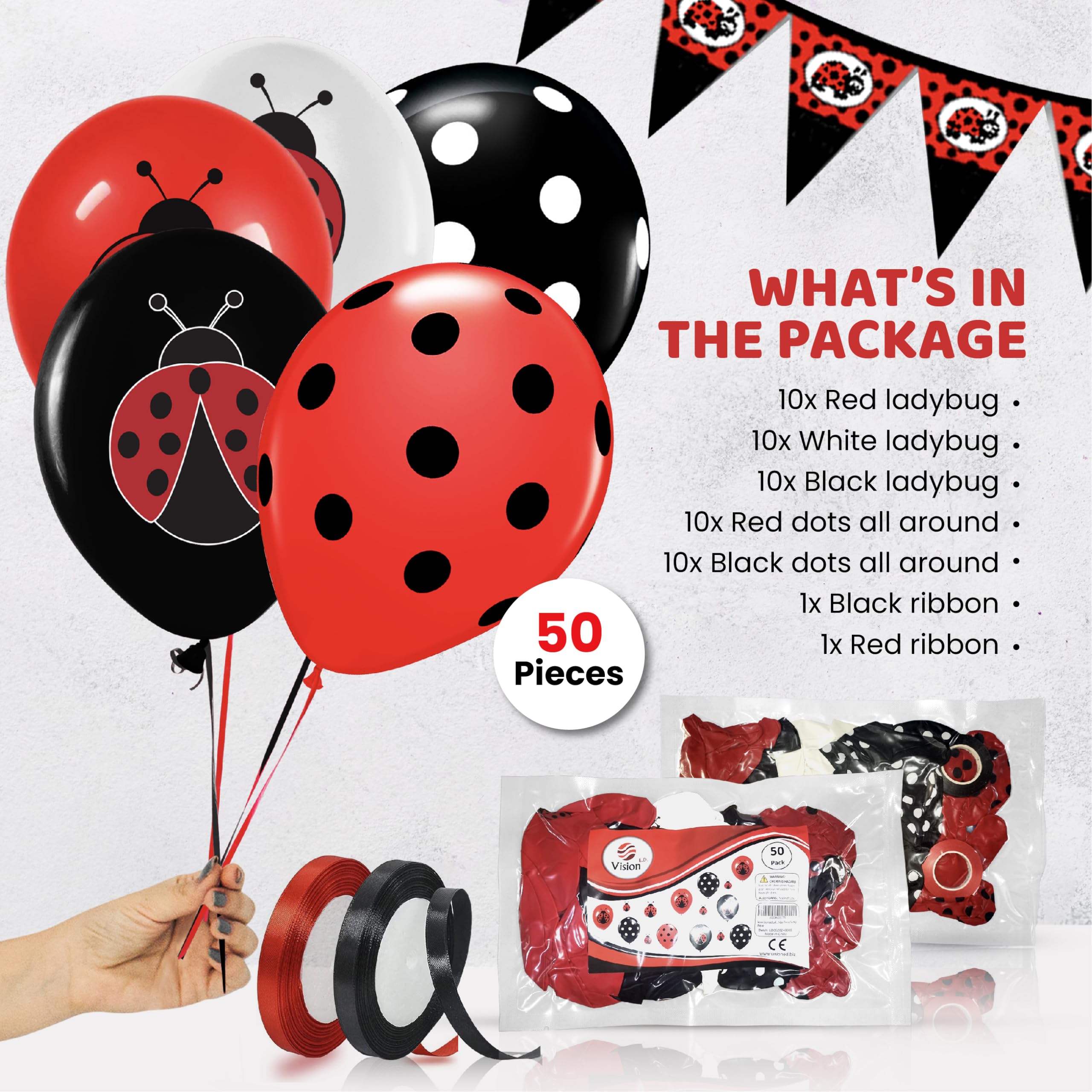 50 Pack Ladybug 12