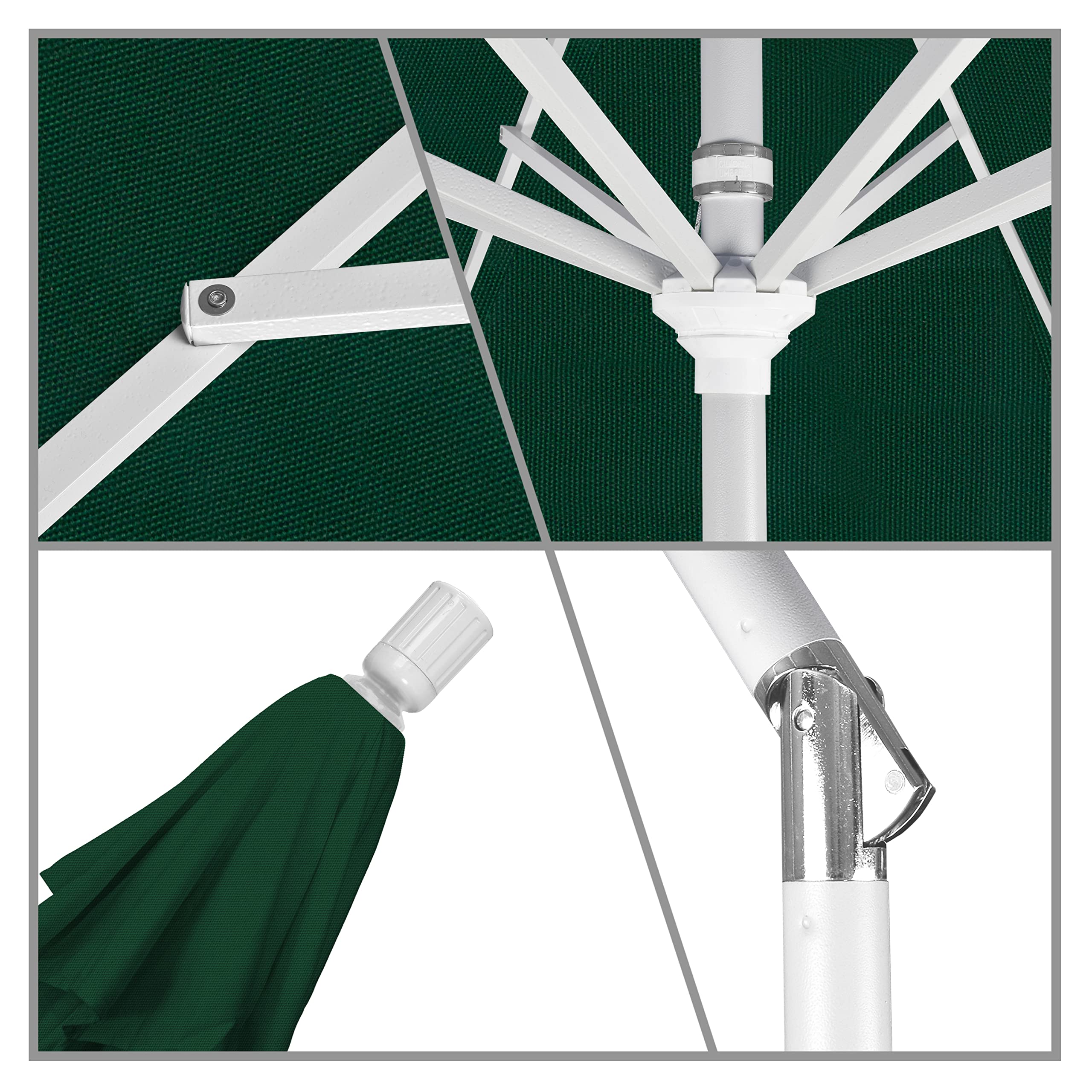 11' Round Aluminum Market Umbrella with Crank Lift & Tilt - California Style Patio Umbrella for Outdoor Dining, Poolside, and Garden Relaxation