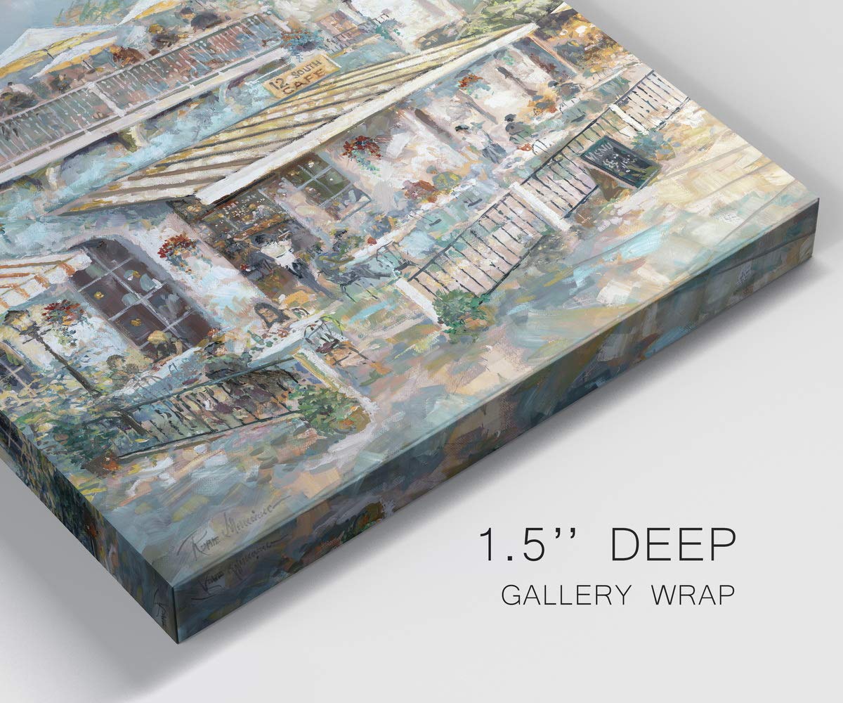 Premium Gallery Wrapped Canvas Wall Art - Abstract Ocean Beach Landscape Painting, Modern Square Wall Decor for Living Room, Bedroom & Office - Ready to Hang Home Decor for Coastal & Boho Interior Design