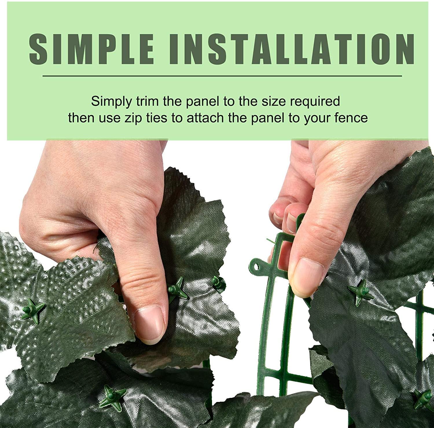 Artificial Ivy Privacy Fence Screen - 0.5x1m Dark Green Hedge Screening Roll - Realistic Leaf Decor for Garden Fence, Balcony & Patio Privacy | UV Resistant Outdoor Use