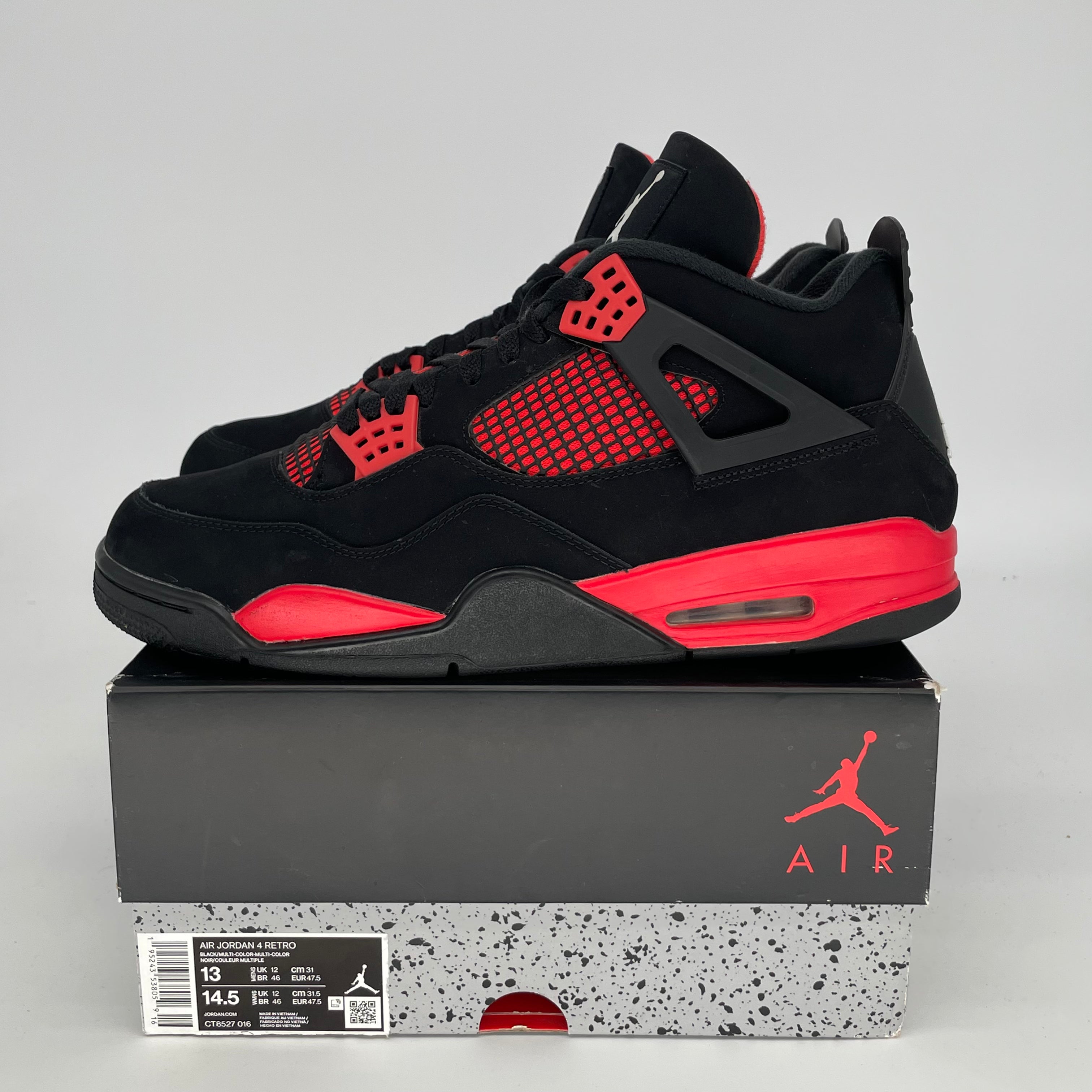 AIR JORDAN 4 RED THUNDER Men's Basketball Shoes Size 13 - Style CT8527-016 | Retro Sneakers for Men, Streetwear Fashion & Sports Performance