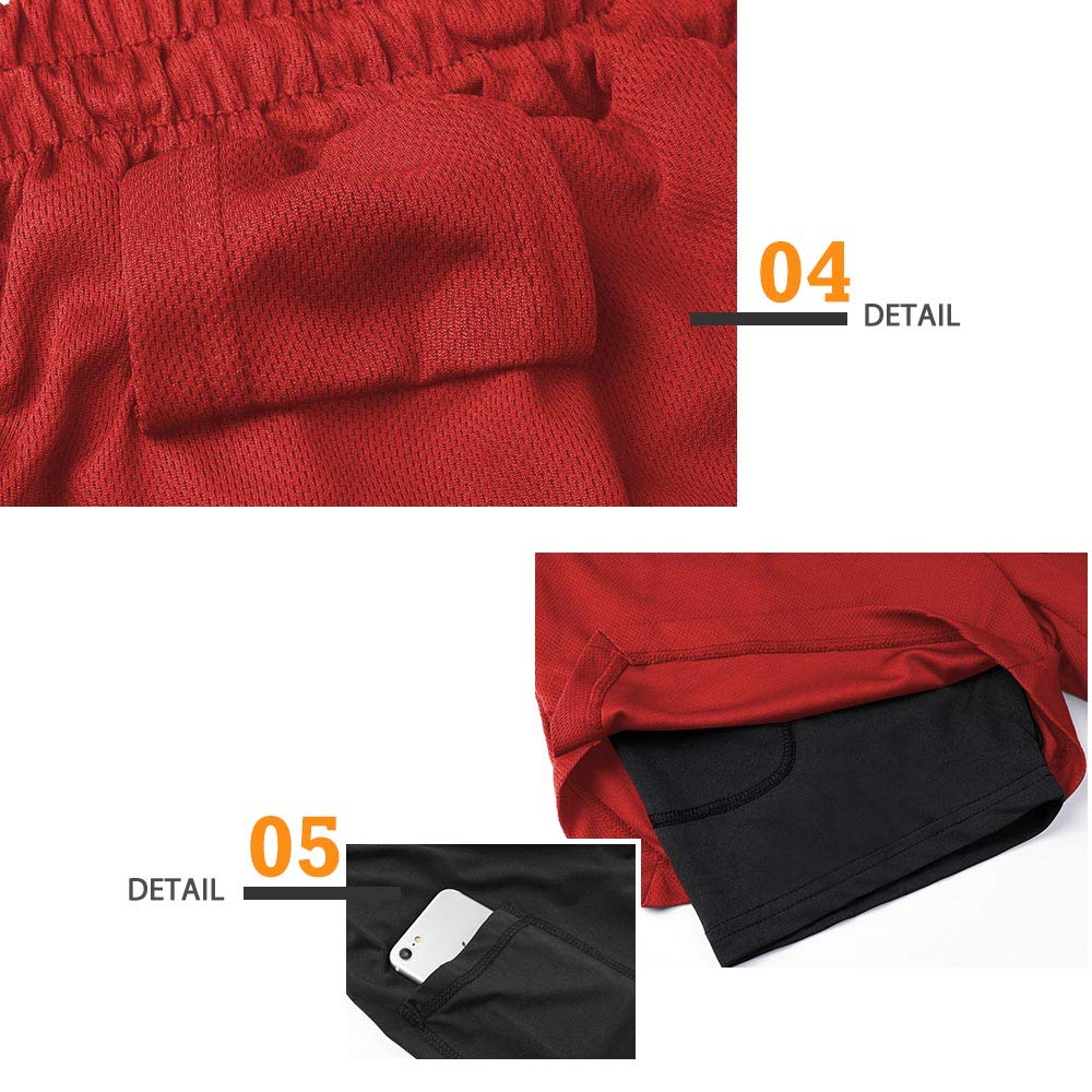 Surenow Men's Running Shorts - 2-in-1 Workout Shorts with Liner for Gym, Yoga & Outdoor Sports | 7-Inch Breathable Athletic Shorts for Running, Training & Active Lifestyle