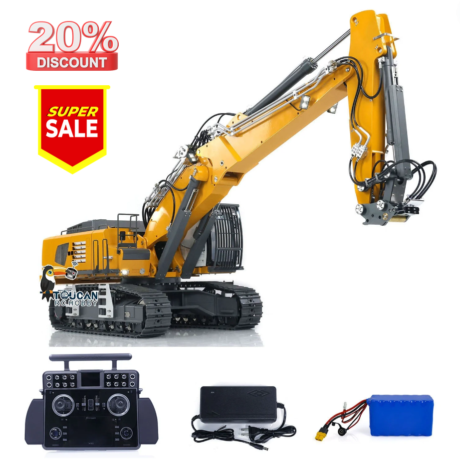 1/14 Scale K970 301S Hydraulic RC Excavator Toy - 3 Arms, RTR Radio Controlled Digger with Tamden XE Simulation, Painted Construction Vehicle for Kids & Adults - Perfect for Backyard Digging, Construction Play & RC Hobby Enthusiasts
