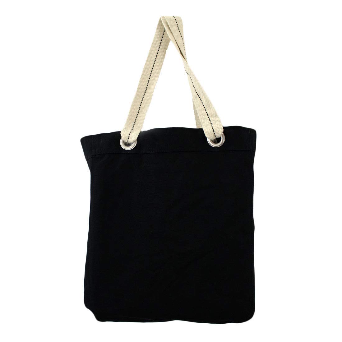 Stylish Black Cotton Shoulder Tote Bag with Owl Print - Perfect for Travel, Beach & Everyday Use