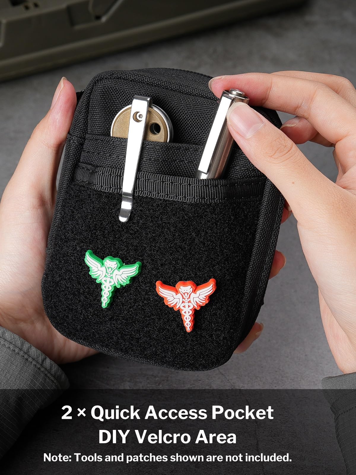 VIPERADE VE31 EDC Pouch - Mini Tactical Organizer Bag with Velcro Fastening for Camping, Hiking, Travel & Bushcraft | Compact Storage for Gear, Tools & Essentials | Perfect for Outdoor Adventures & Everyday Carry (EDC)