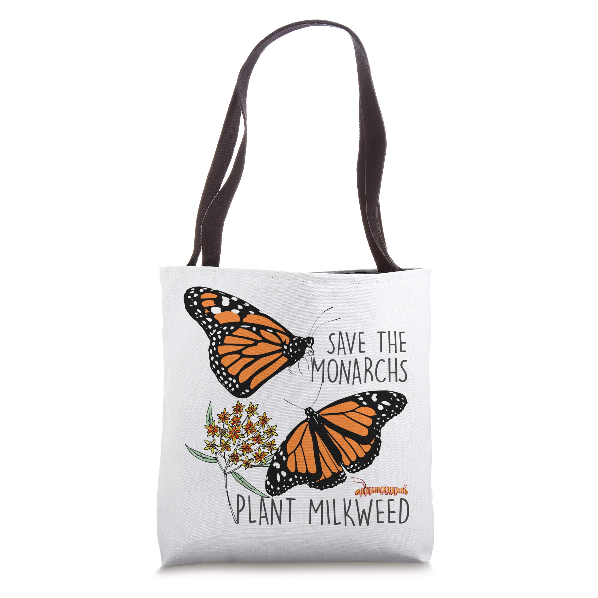Save The Monarchs Plant Milkweed - Funny Butterfly Flower Tote Bag for Grocery Shopping & Eco-Friendly Lifestyle
