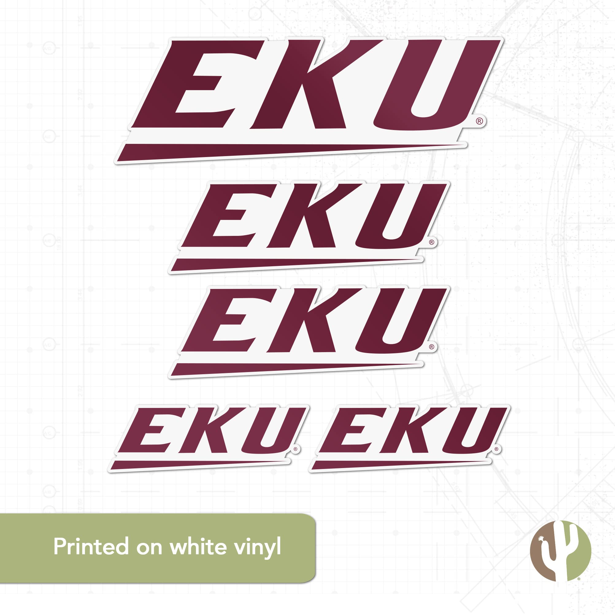 EKU Colonels Desert Cactus Vinyl Decals - Waterproof Stickers for Laptop, Water Bottle, Car & Scrapbook - Eastern Kentucky University Fan Gear - Perfect for College Dorms, Game Days & School Spirit
