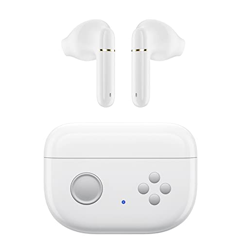 Betreasure Wireless Bluetooth Gaming Earbuds with Active Noise Cancelling & Built-in Mic - White | Perfect for Gaming, Workouts & Commuting