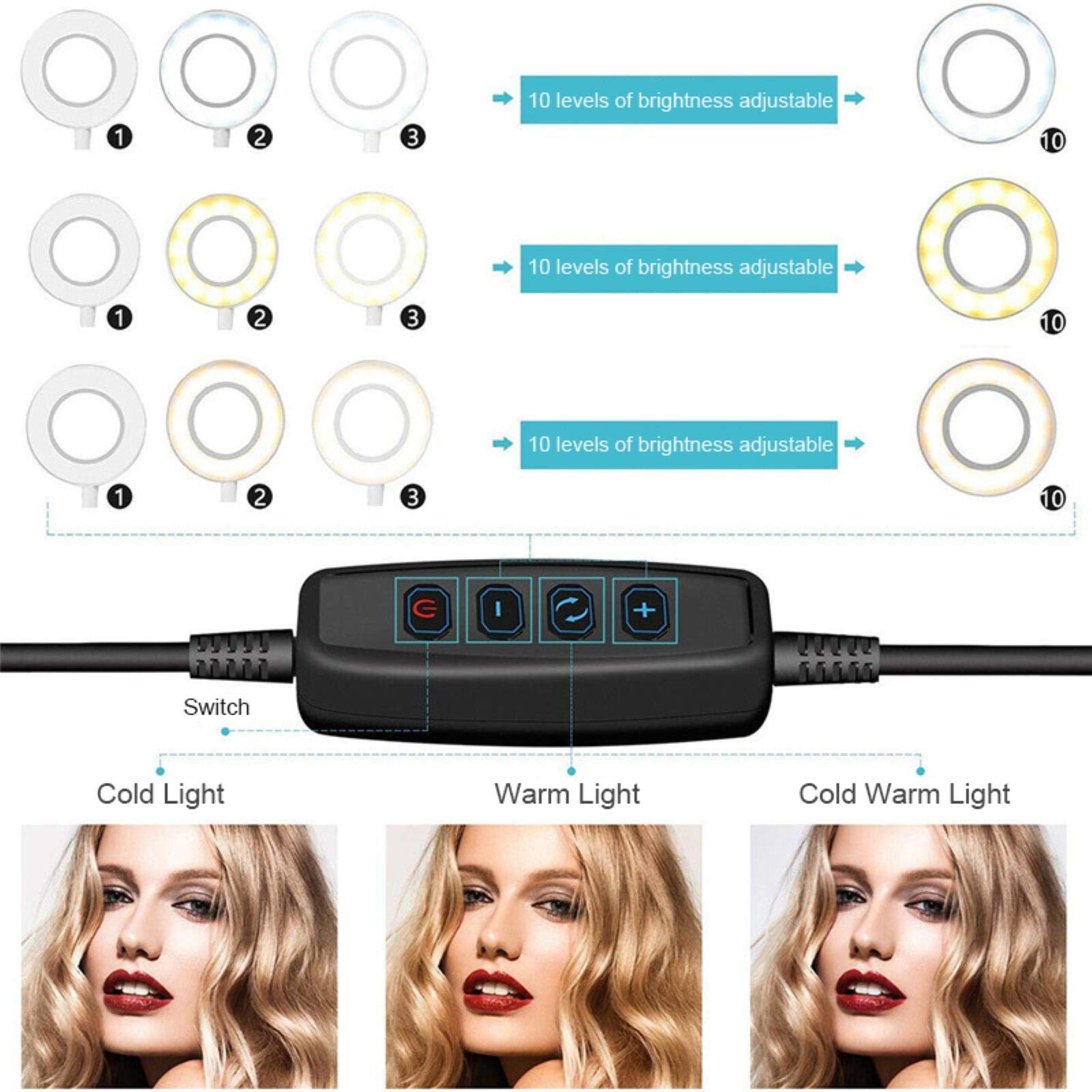 ZHOUSAN K315 6-inch Dimmable LED Ring Light with Tripod Stand - Professional Photography Lighting for Selfies, YouTube Videos, TikTok Live Streaming & Makeup Application