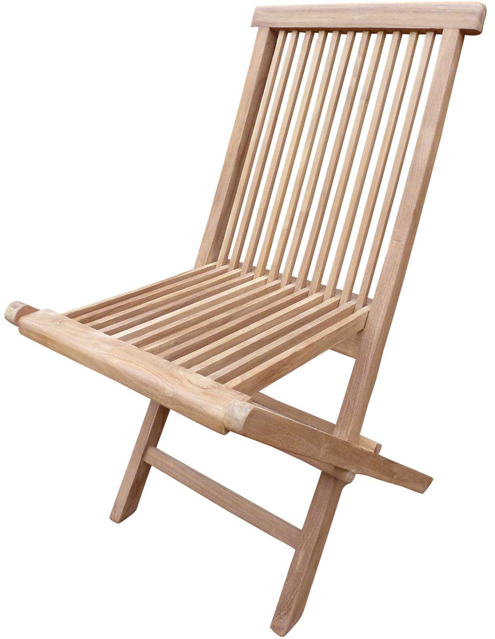 Seven Seas Teak Outdoor Folding Side Chairs (Set of 2) - Solid Teak Wood Patio Furniture for Beach, Poolside & Garden Relaxation