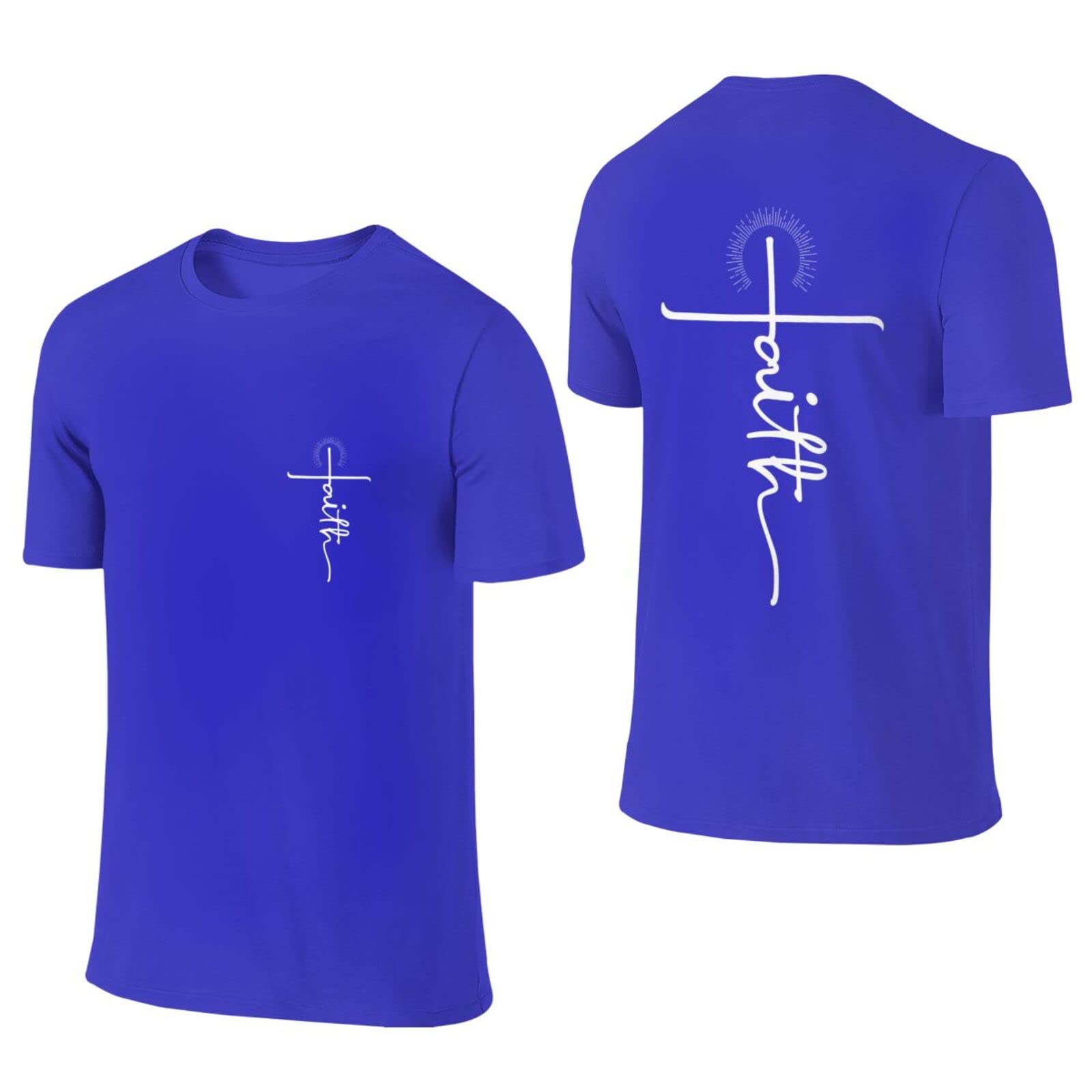 Jesus T-Shirts for Men - Cross Faith Graphic Christian Tees | 100% Cotton Short Sleeve Religious Shirts for Church, Worship & Daily Wear