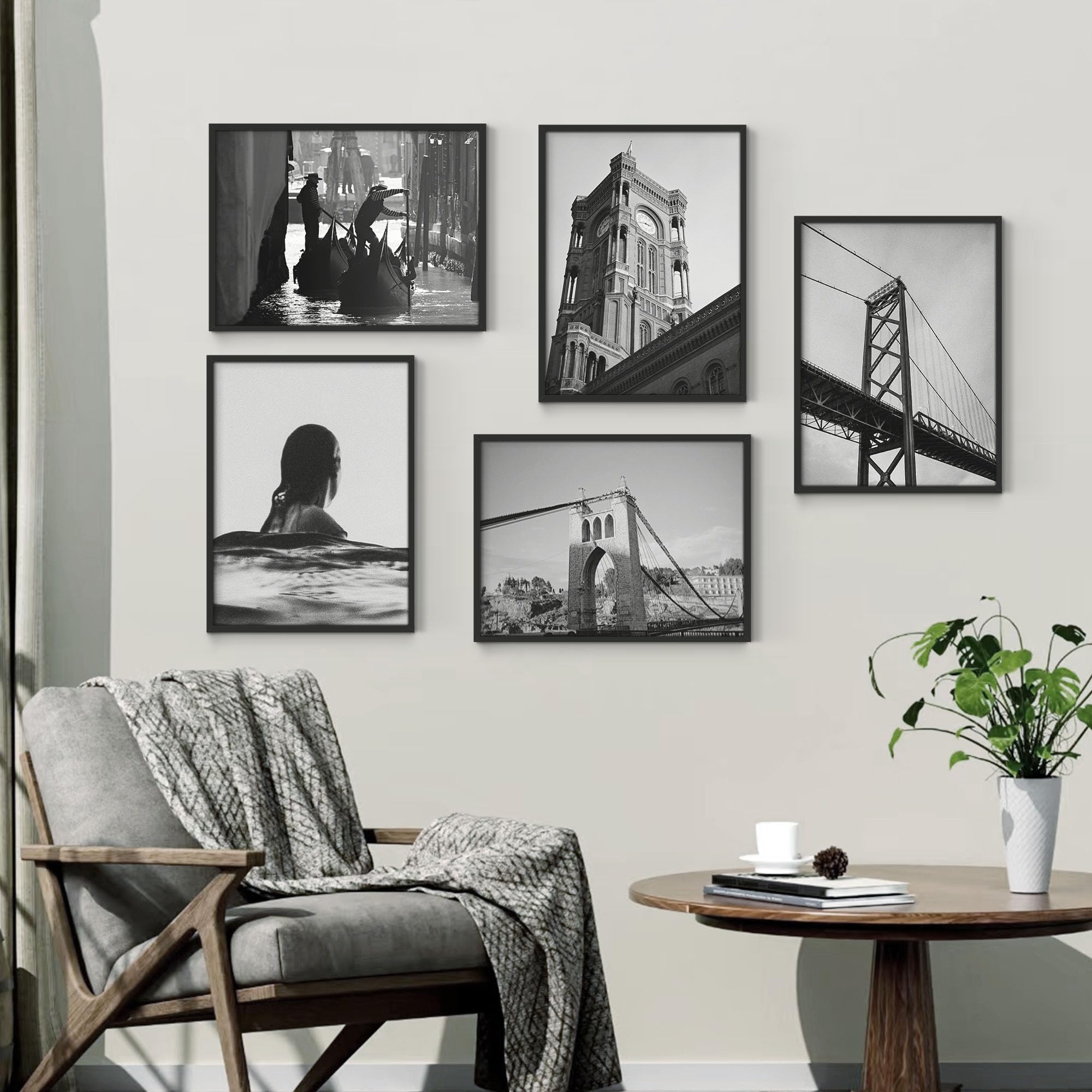 18x24 Picture Frames 5 Pack - Black Poster Frames for Wall Art Display - Horizontal & Vertical Hanging - Perfect for Home Decor, Office, Gallery & Classroom Wall Mounting