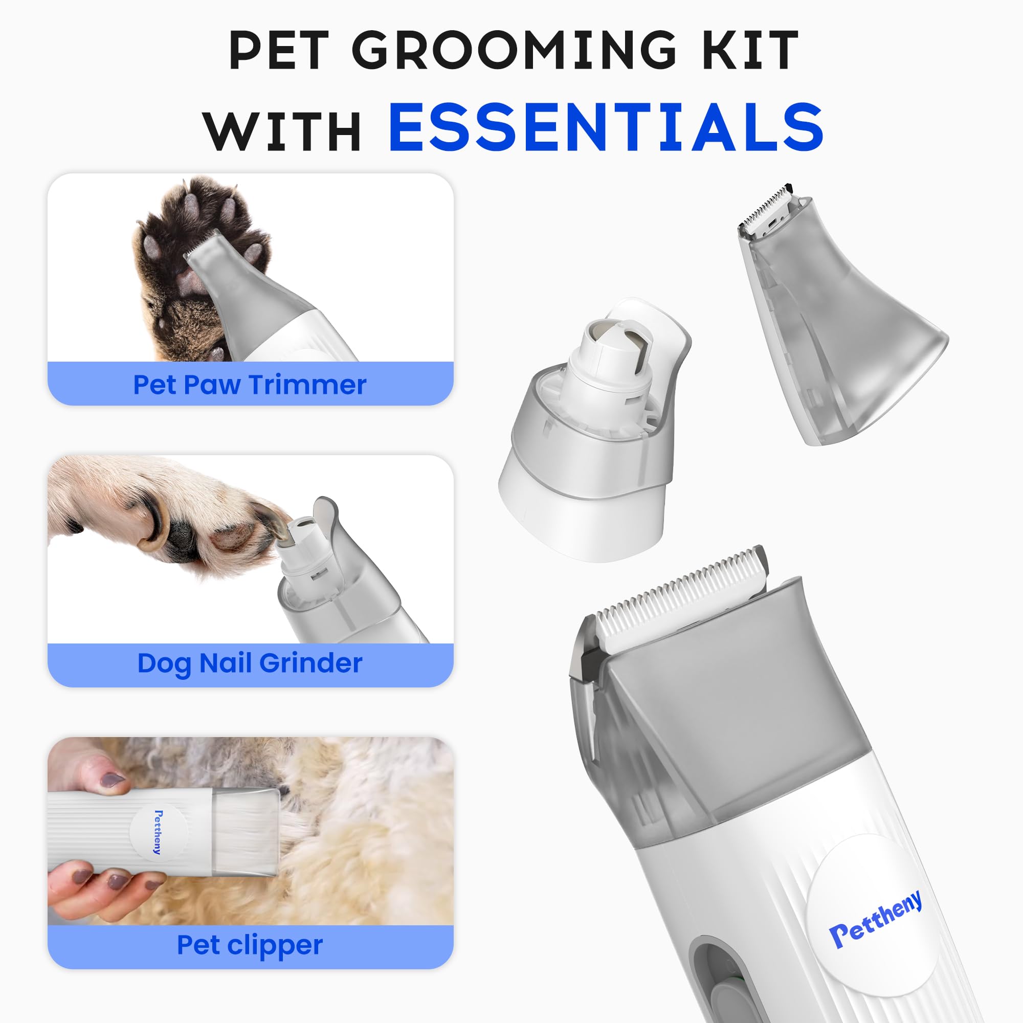 **Dog Grooming Vacuum Kit for Shedding Hair – 2.2L Dust Cup Pet Clipper & Nail Grinder with 7 Grooming Tools – 5 Suction Levels for Home Cleaning – Perfect for Dogs, Cats & Pet Hair Removal**    *(Use Cases: Ideal for pet grooming salons, home pet care, shedding season, and keeping your house fur-free!)*