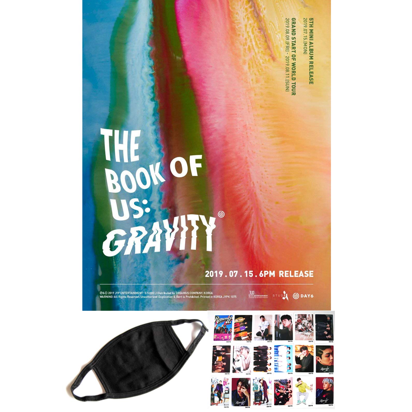 DAY6 - The Book of Us: Gravity (5th Mini Album) - CD + 80p Photobook + 2 Photocards + Postcard + Bookmark + Film Photocard + Folded Poster + Extra Gifts (Mate Version) | K-Pop Music Album for Fans, Collectors & Gift Giving | Perfect for Birthdays, Anniversaries & K-Pop Enthusiasts