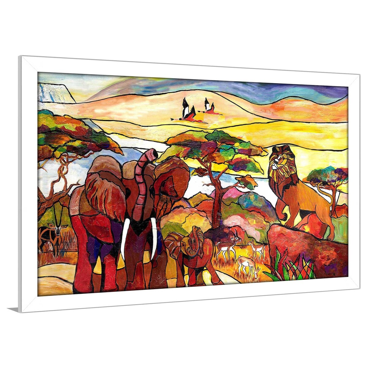African Serengeti I Horizontal Landscape Print on Acrylic Panel - Stunning Wildlife Wall Art for Living Room, Office & Safari Decor