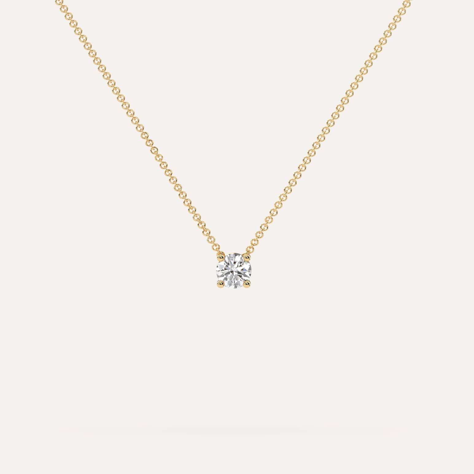 1/4 Carat Round Floating Diamond Necklace - Elegant Solitaire Pendant for Women - Perfect for Weddings, Anniversaries & Special Occasions