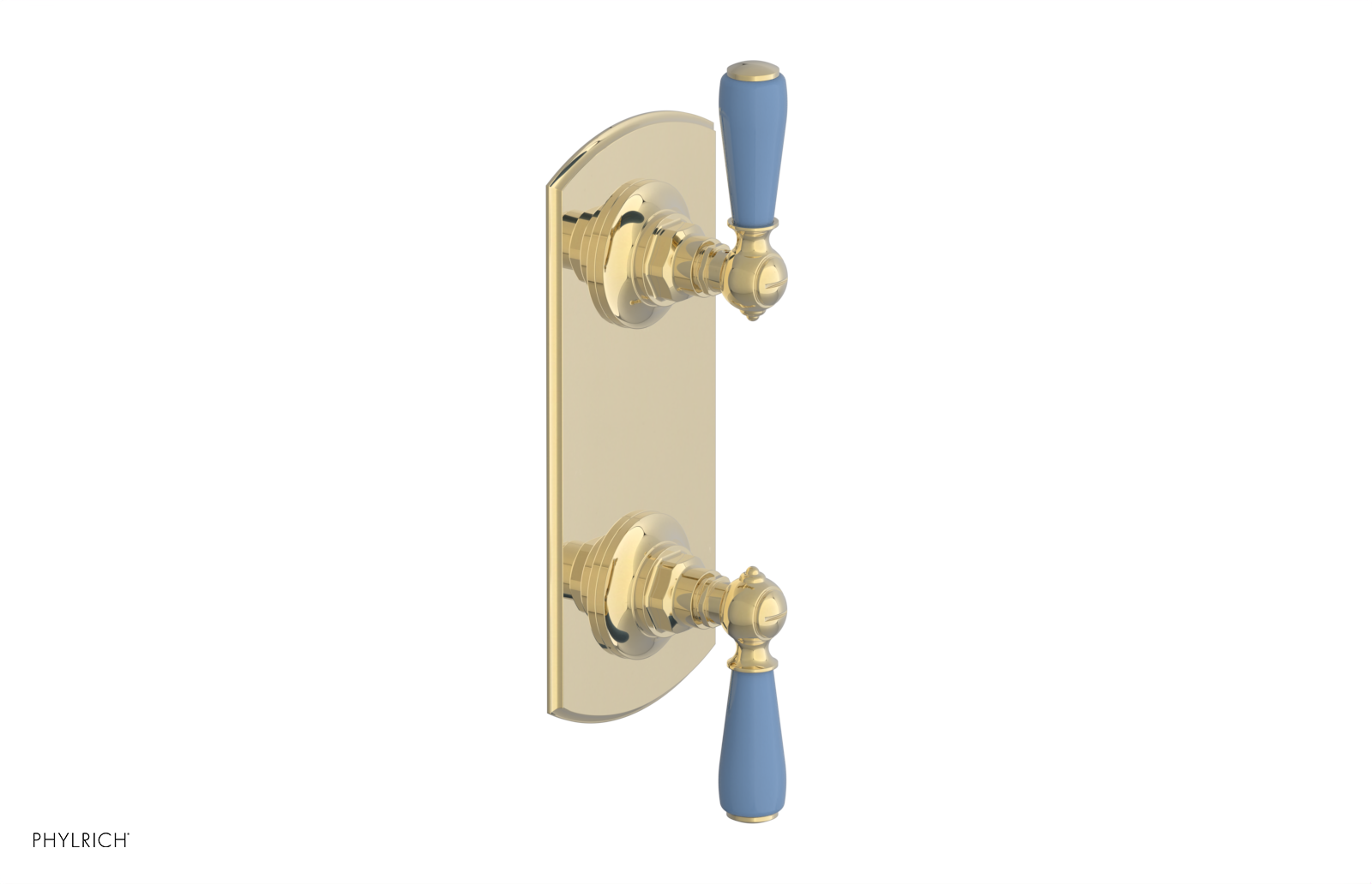 Jamestown Thermostatic Shower Valve with Volume Control & Diverter - Light Blue Accented Bathroom Faucet for Modern Showers & Spa-Like Experience