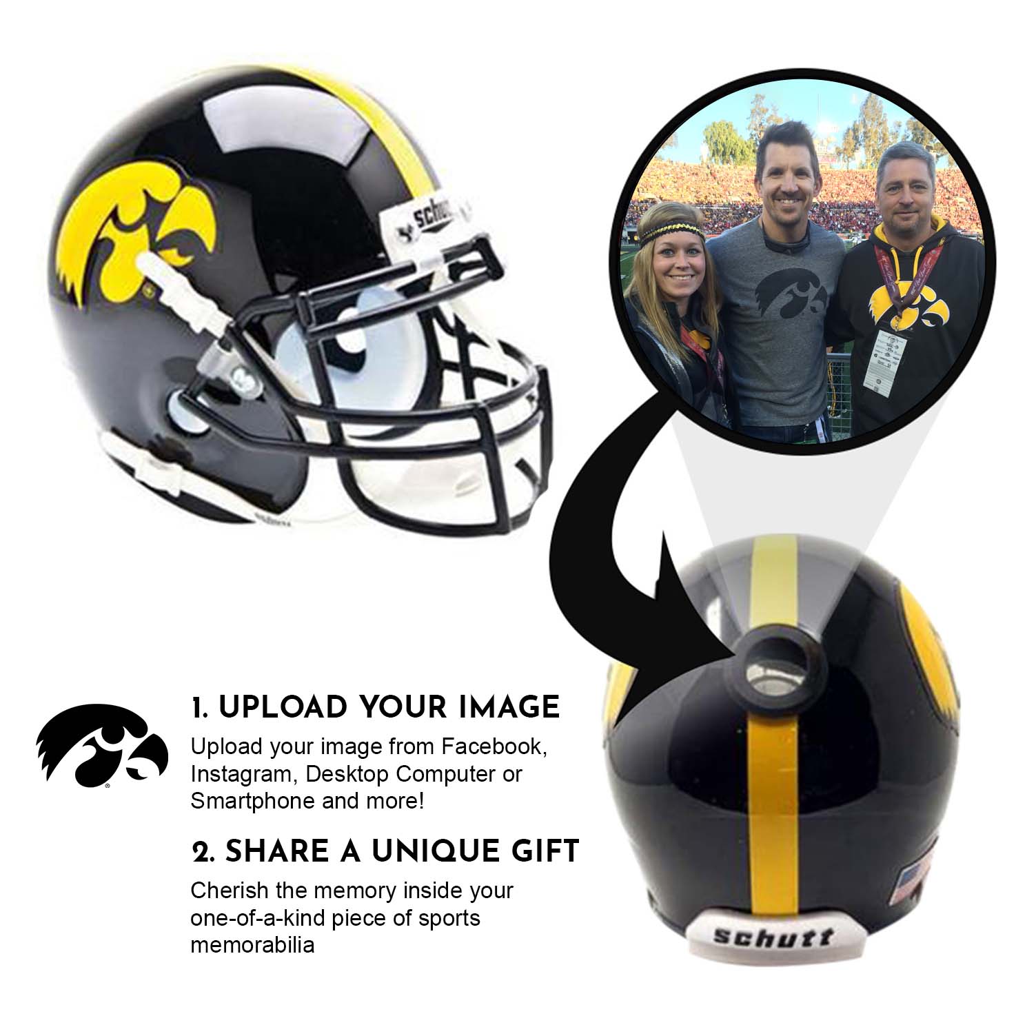 Iowa Hawkeyes College Football Collectible Mini Helmet - Authentic Replica with Display Stand - Perfect for Fans, Memorabilia Collectors & Game Room Decor