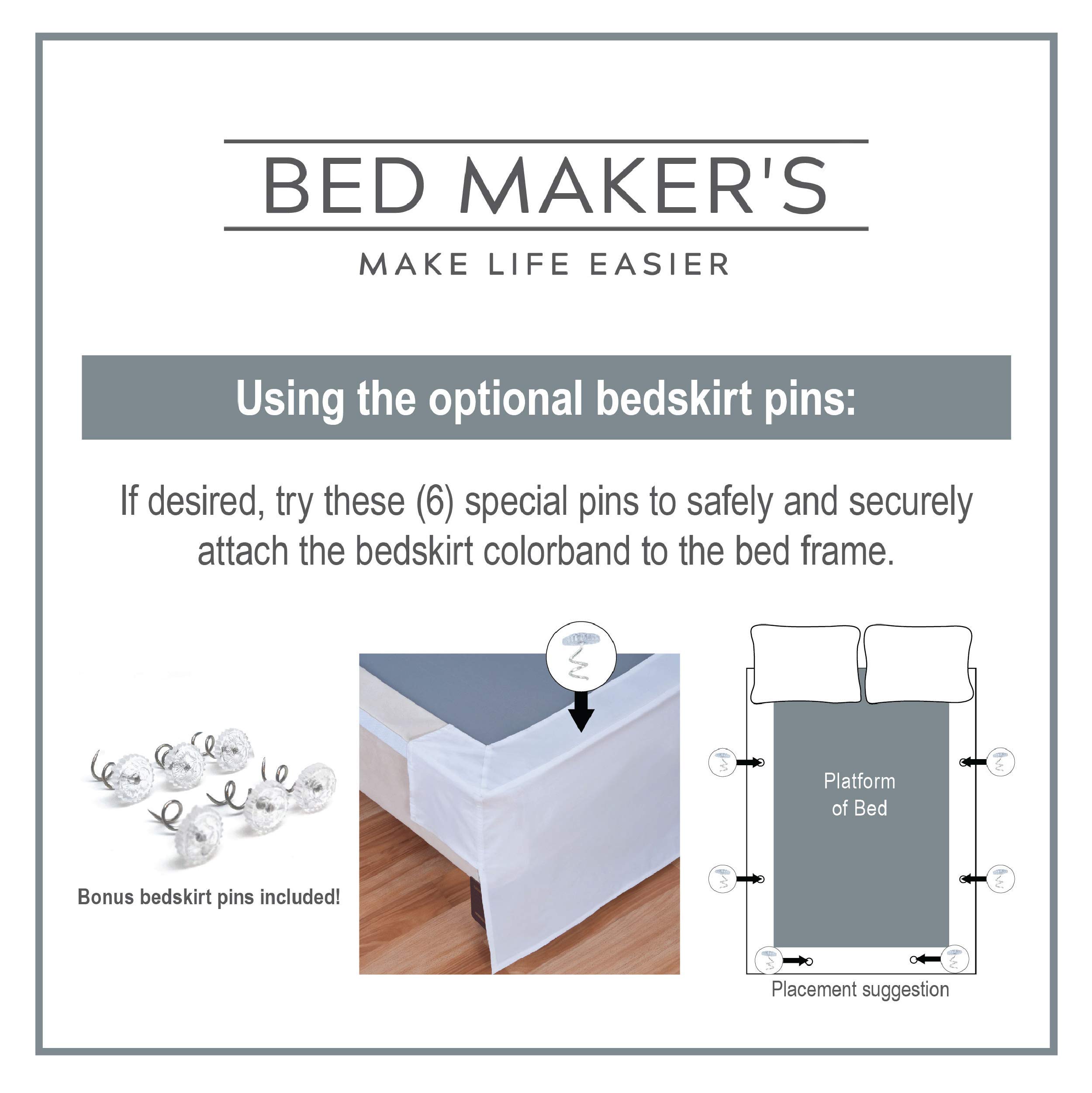 Microfiber Bed Skirt for Adjustable Beds - 15 Inch Drop, Tailored Wrap-Around Design, Full Size, White - Perfect for Modern Bedrooms & Guest Room Styling