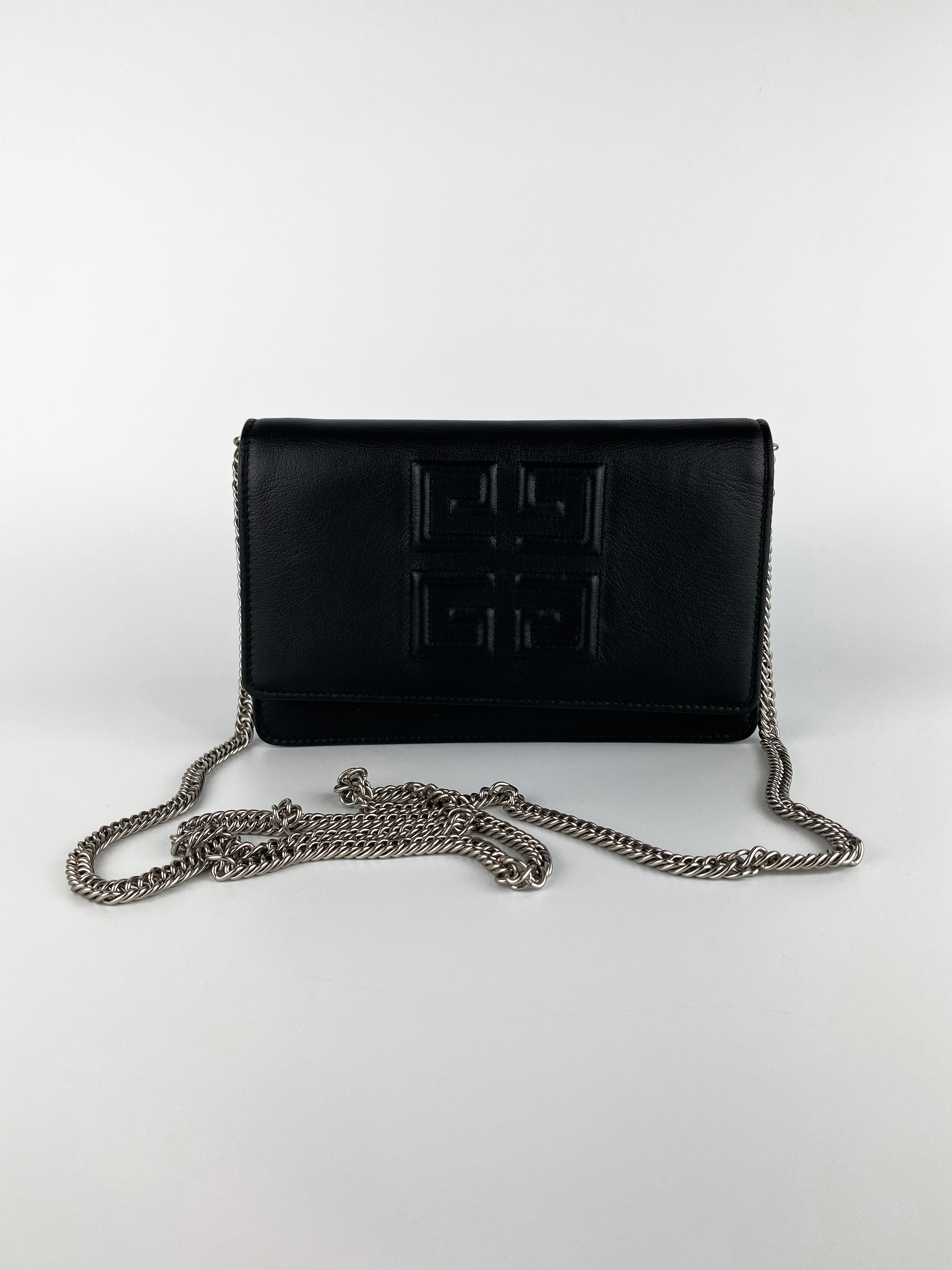Givenchy Black Emblem Chain Clutch Bag - Luxury Designer Crossbody Purse for Women | Perfect for Evening Parties, Date Nights & Special Occasions
