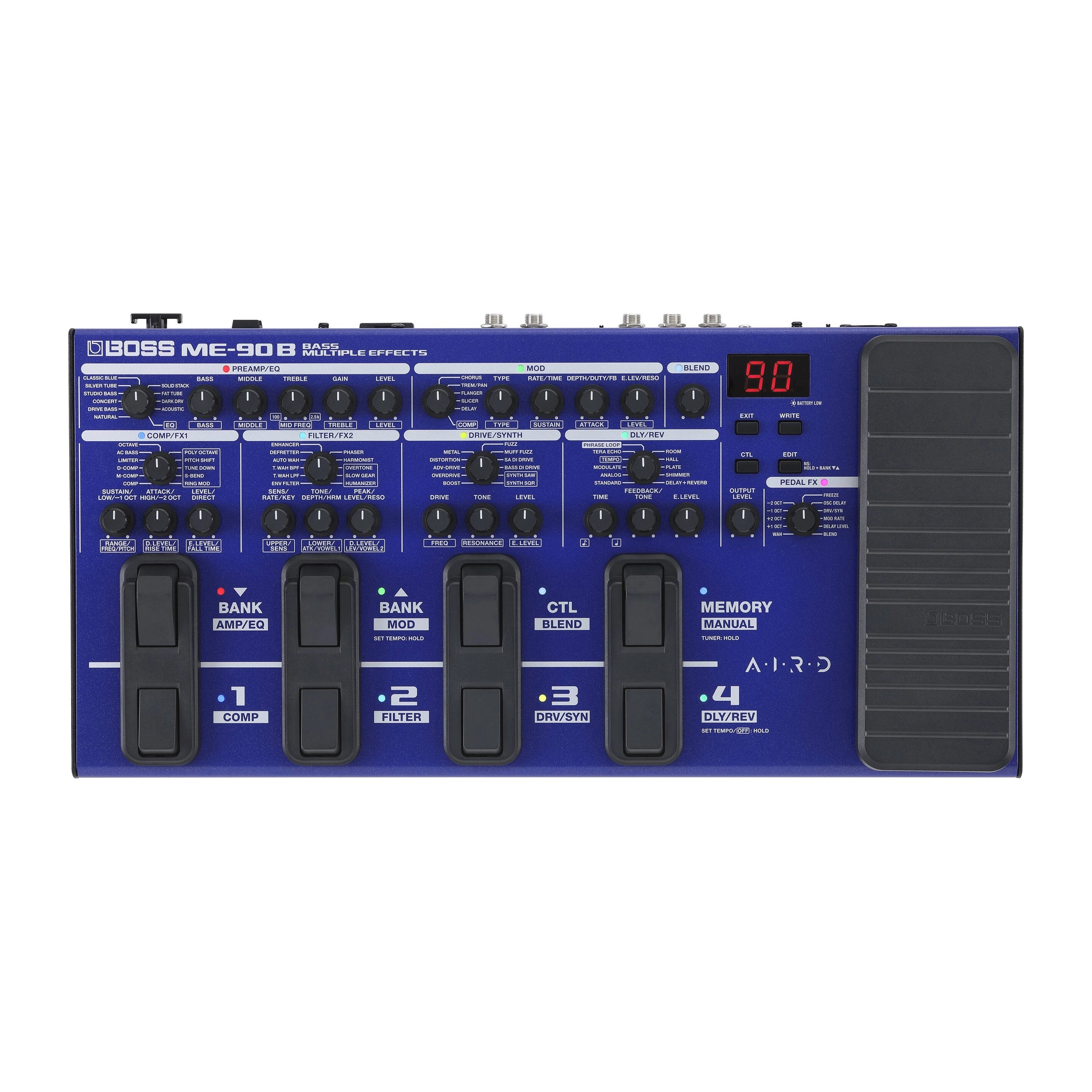 Boss ME-90B Bass Multi-Effects Processor Pedal for Guitarists & Bass Players - Stage & Studio Use