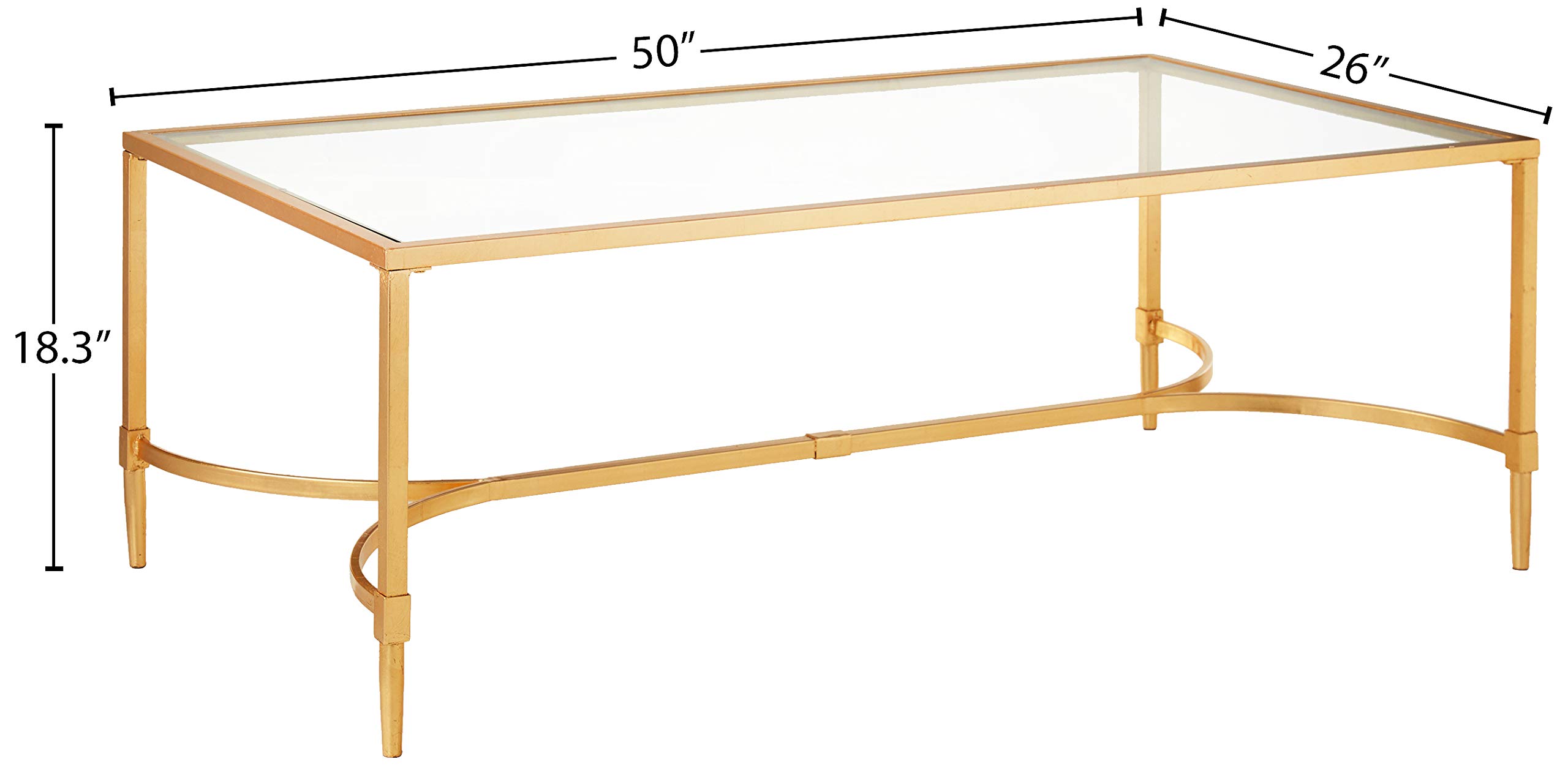 Safavieh Home Collection Antwan Gold Coffee Table - Modern Living Room Center Table for Home Decor & Entertaining