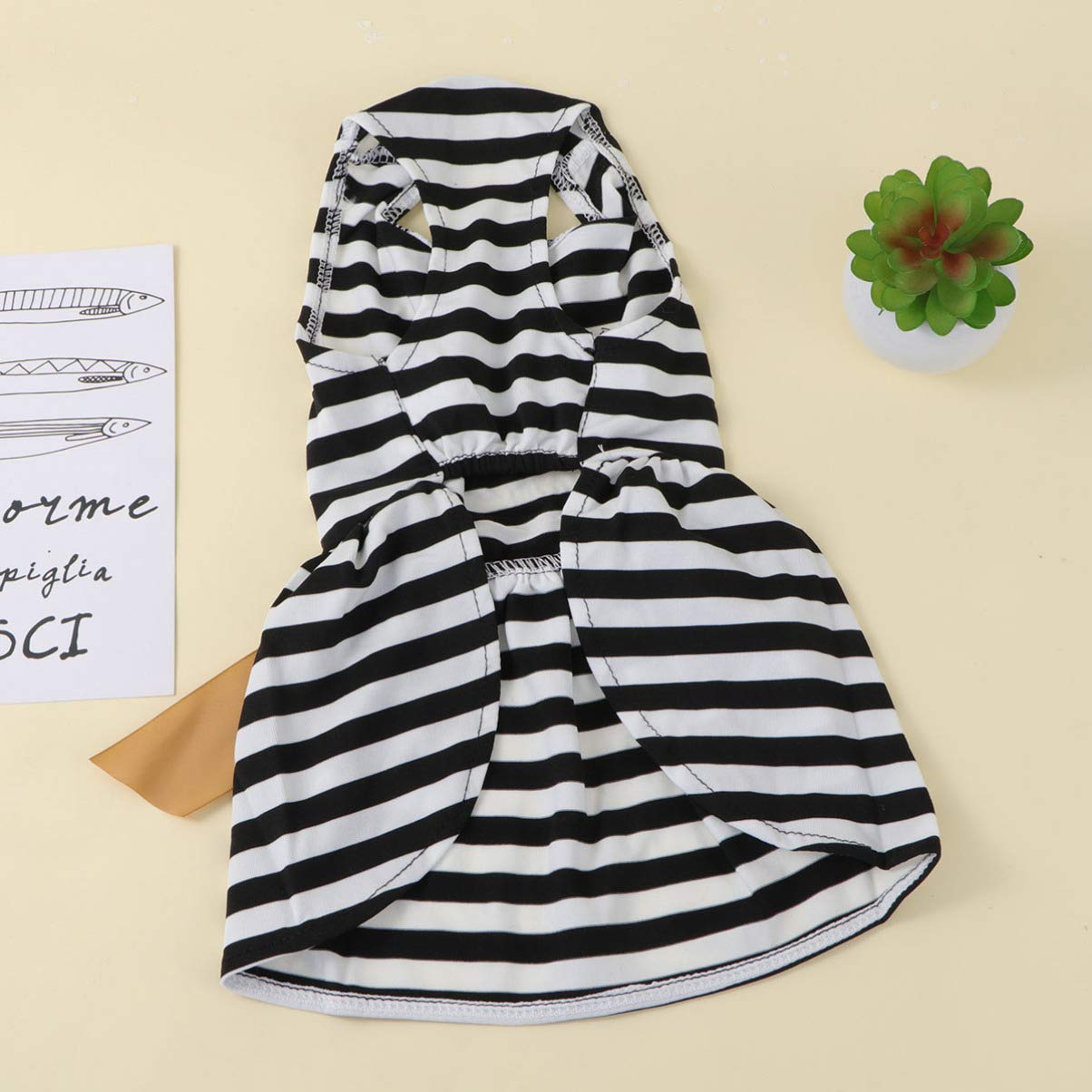 Balacoo Striped Dog Pajamas & Tutu Skirt Set - Christmas & Summer Pet Outfits with Bow Tie for Puppies | Perfect for Holidays, Parties & Photo Shoots