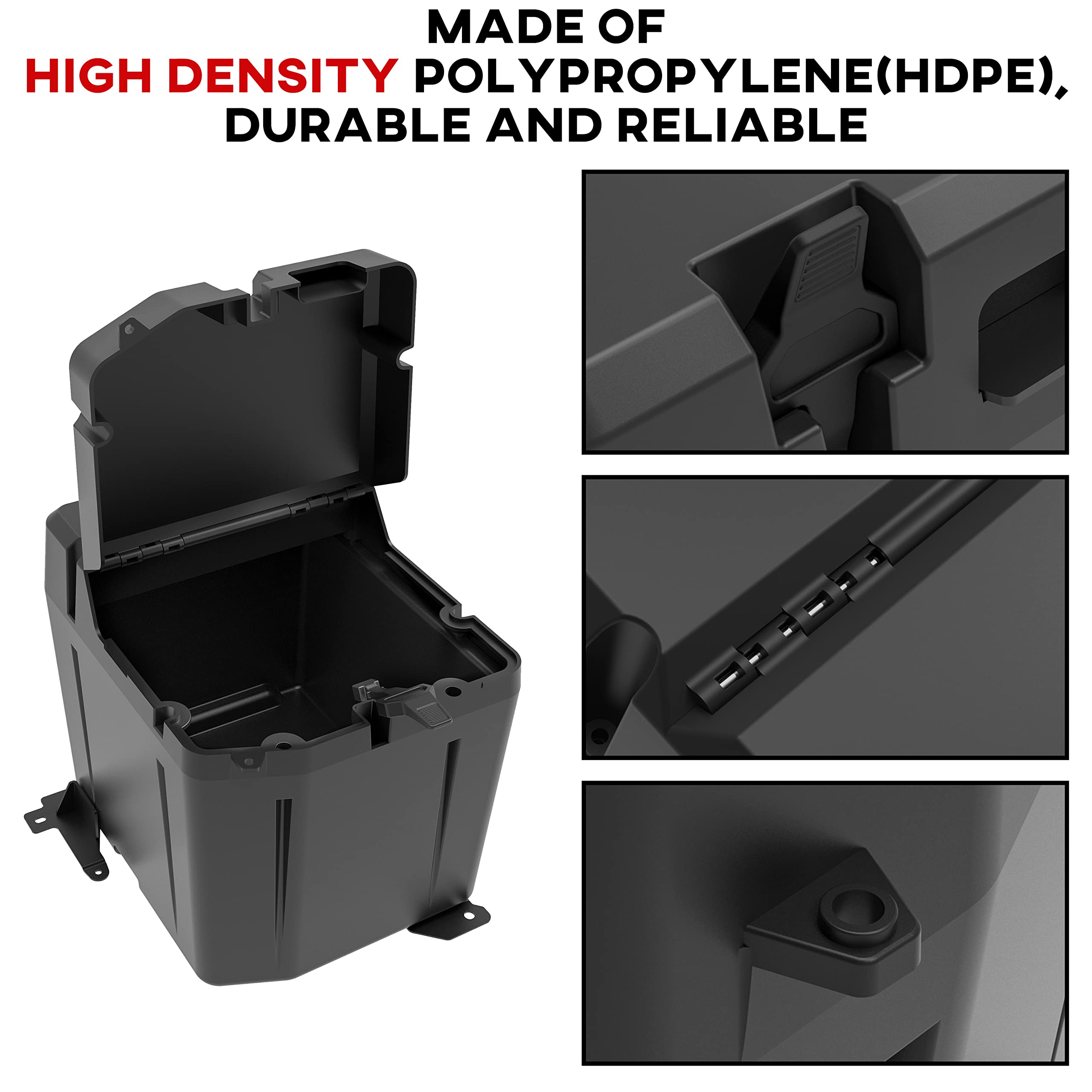 SAUTVS Waterproof Under Seat Storage Box for Polaris Ranger 1000 XP & Crew (2018-2025) | Heavy-Duty Polyethylene Underseat Bin Replacement #2882910 | Perfect for Hunting Gear, Tools & Off-Road Accessories