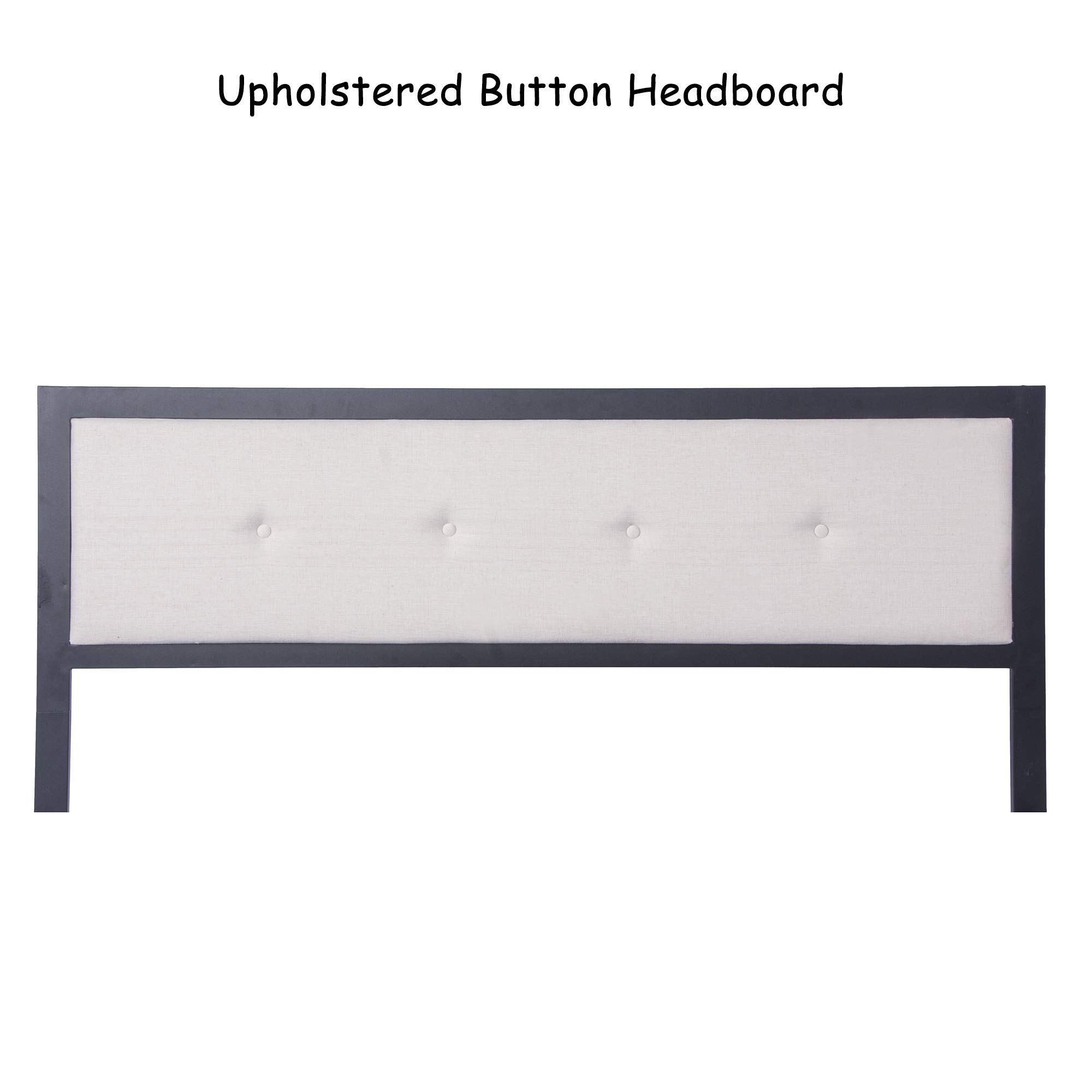 Luckyermore Full Size Bed Frame with Headboard - Heavy Duty Metal Platform, 12