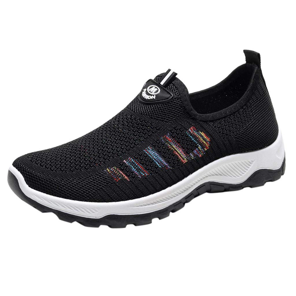 Breathable Women's Flying Sports Shoes - Lightweight Casual Soft-Soled Woven Sneakers for Running, Gym & Business Casual Wear - Size 12