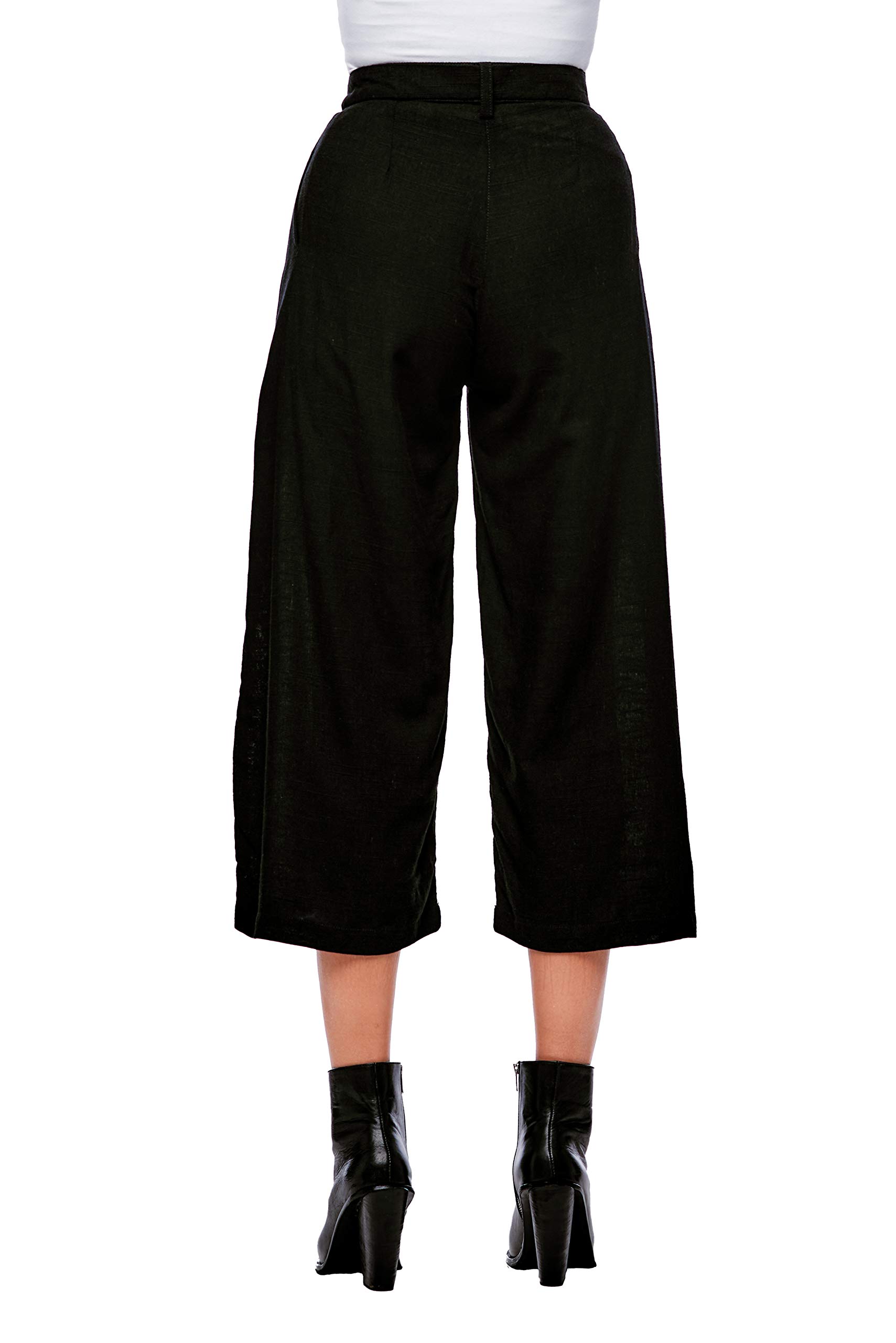 Jonny Cota Studio Women's Linen Wrap Pants - Comfortable & Stylish High Waisted Wide Leg Trousers for Summer, Beach & Casual Wear