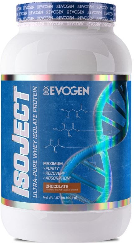Evogen IsoJect Premium Whey Protein Isolate - 100% Pure Chocolate Flavor, 896g for Muscle Recovery & Post-Workout Nutrition | Gym, Fitness & Bodybuilding Supplement