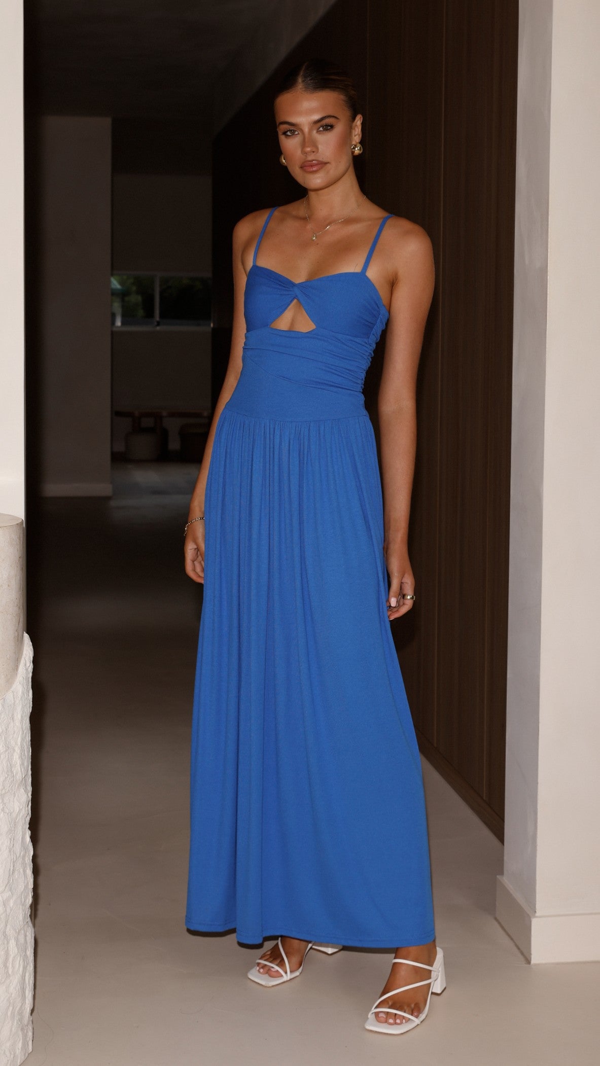 Libertine Maxi Dress - Cobalt Blue Long Sleeve Boho Flowy Dress for Women | Perfect for Beach Vacation, Summer Party & Casual Outings