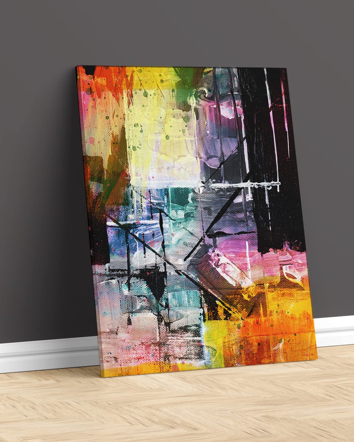 Abstract Wall Art Canvas - 24x30 Inch Ready to Hang Painting for Home & Office Decor - Perfect for Living Room, Bedroom & Modern Interior Design