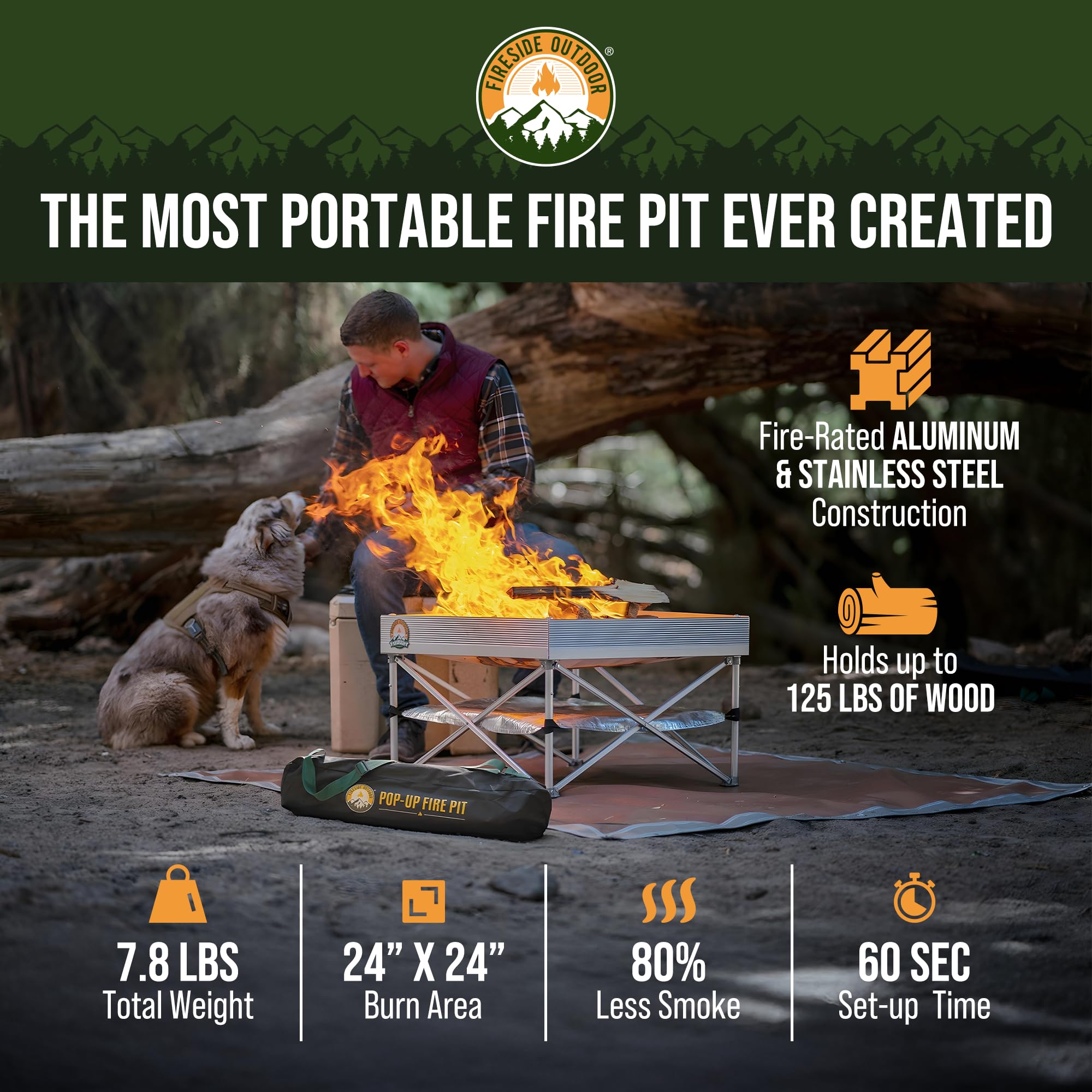 Portable Outdoor Fire Pit for Camping & Backyard - 24