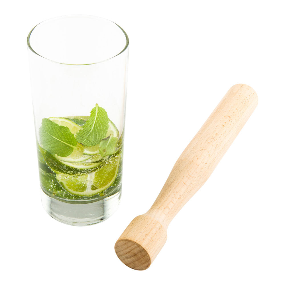 Premium Bar Lux Natural Wood Muddler - 9 3/4 Inch Cocktail Stirrer for Mojitos & Old Fashioned - 1 Count Box - Perfect for Home Bars & Mixology Enthusiasts